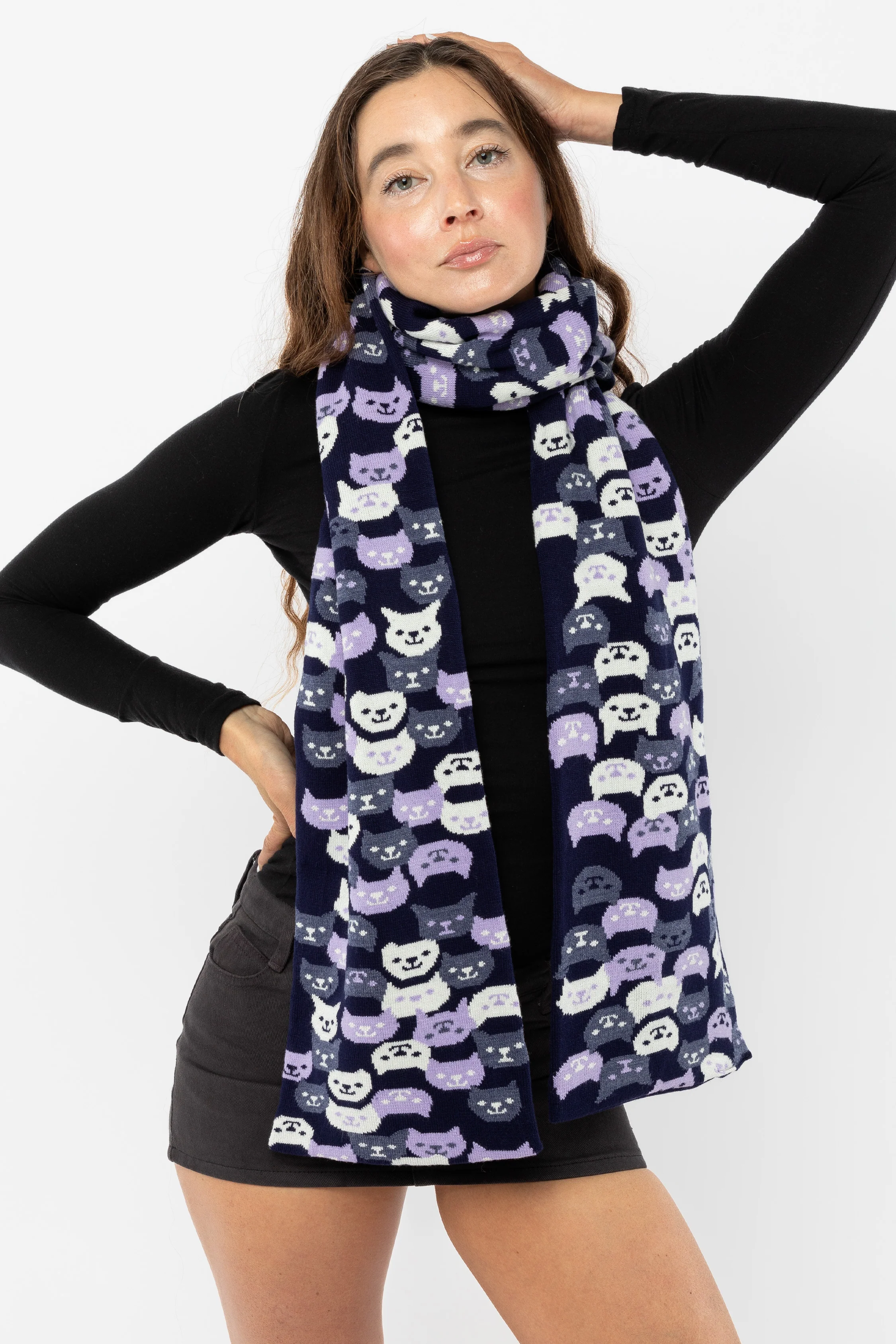 JQSCARF41 - Smiling Cat Scarf - Image 10