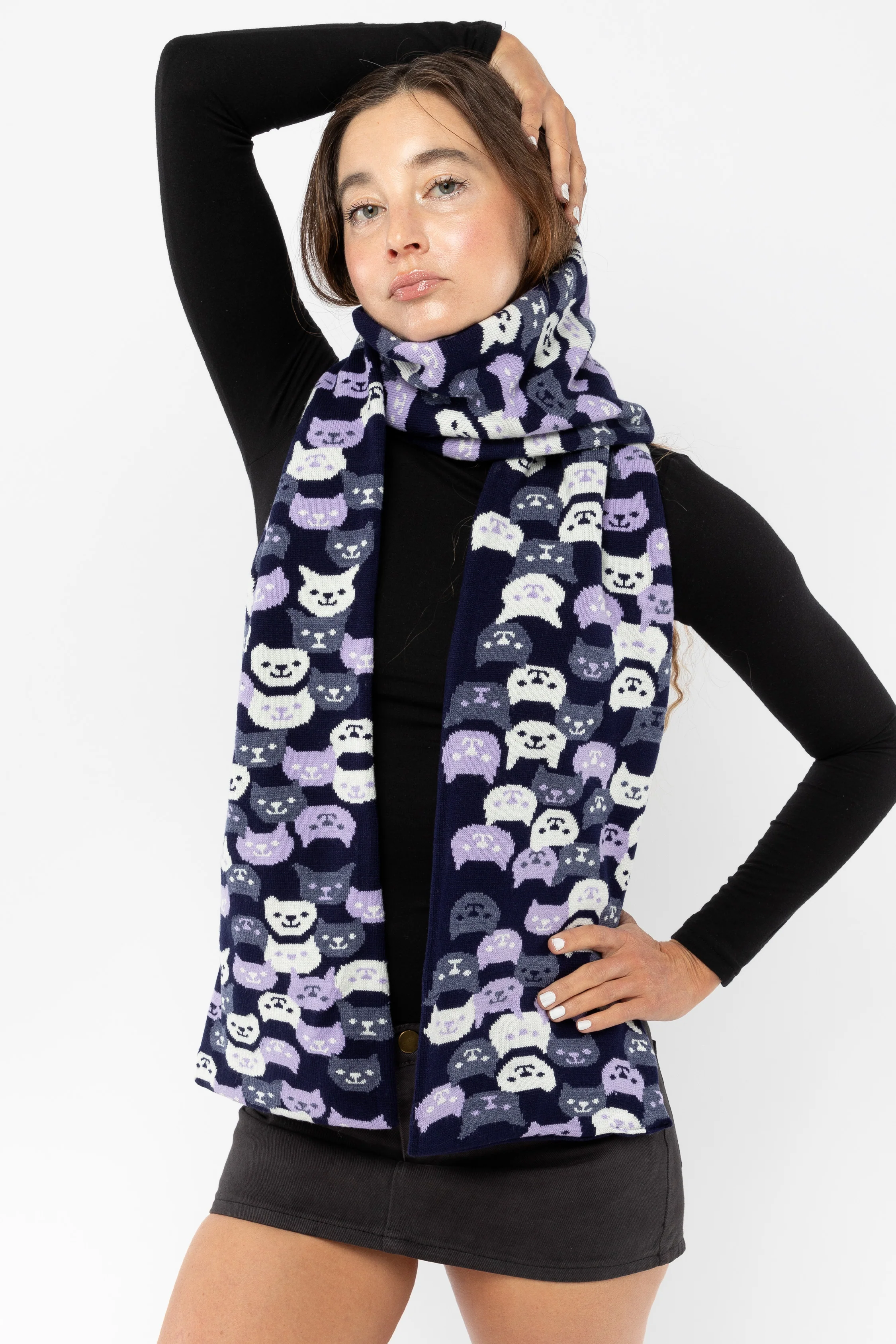 JQSCARF41 - Smiling Cat Scarf - Image 11