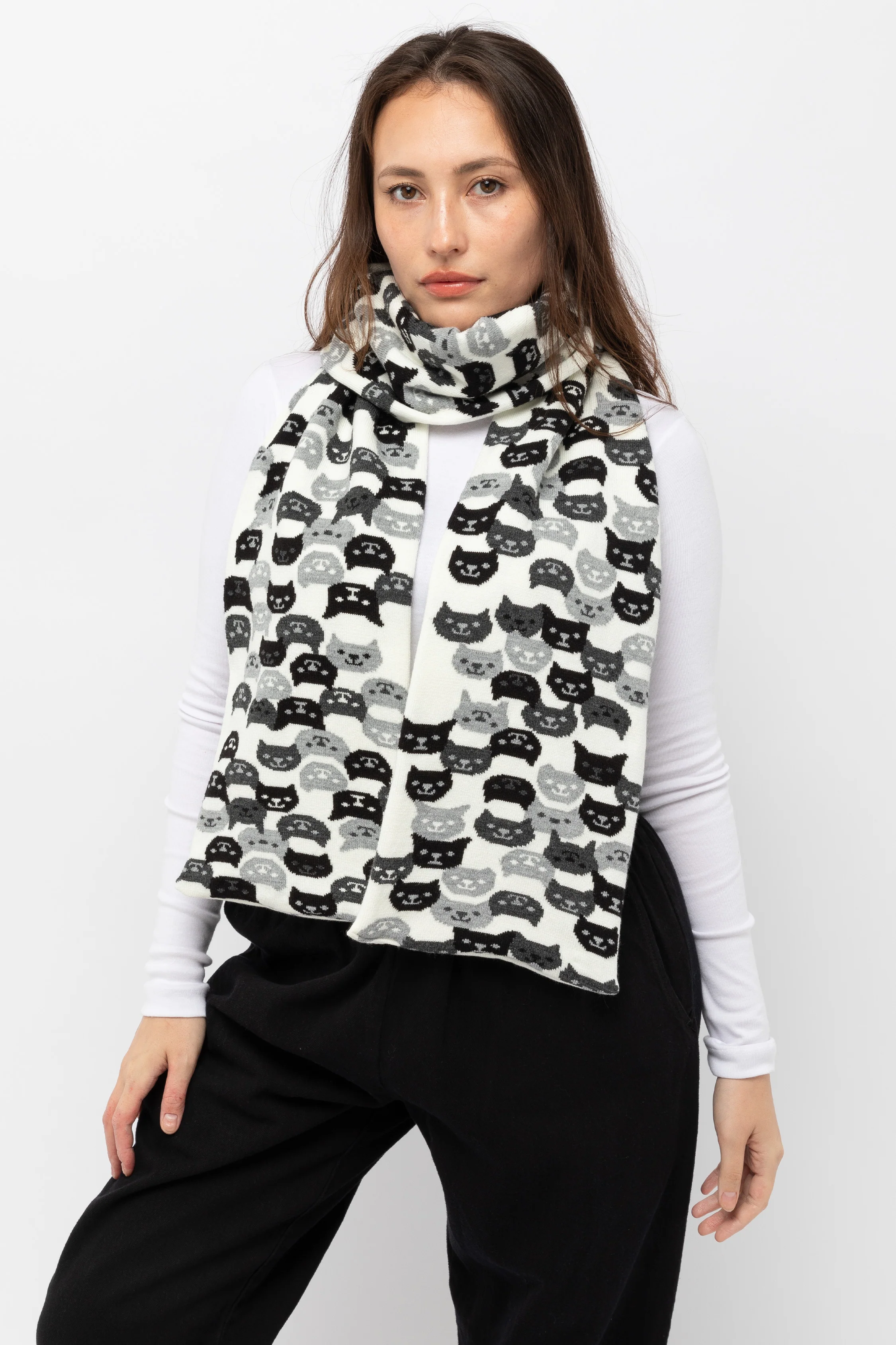JQSCARF41 - Smiling Cat Scarf - Image 12