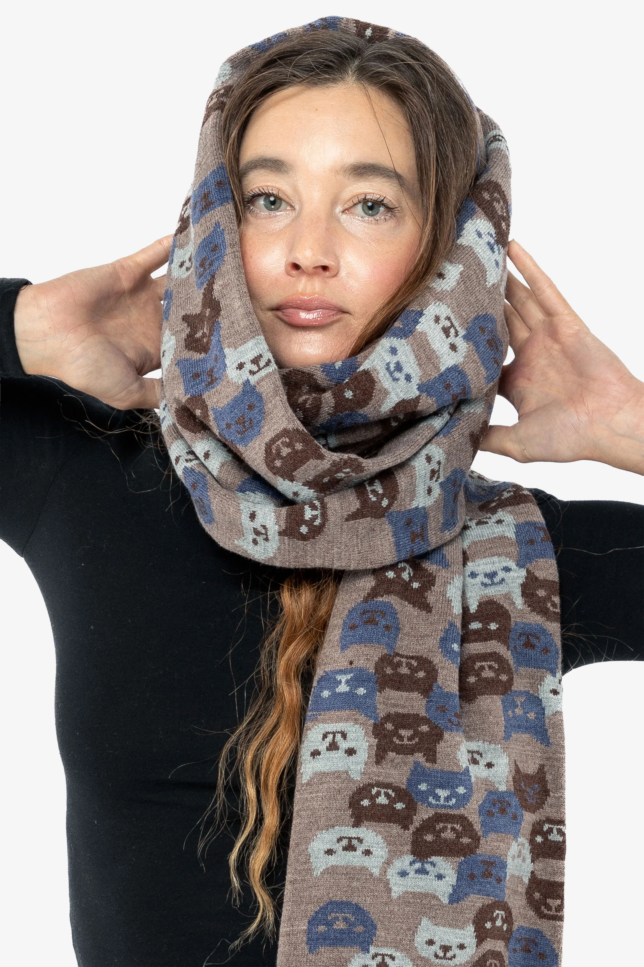 JQSCARF41 - Smiling Cat Scarf - Image 15