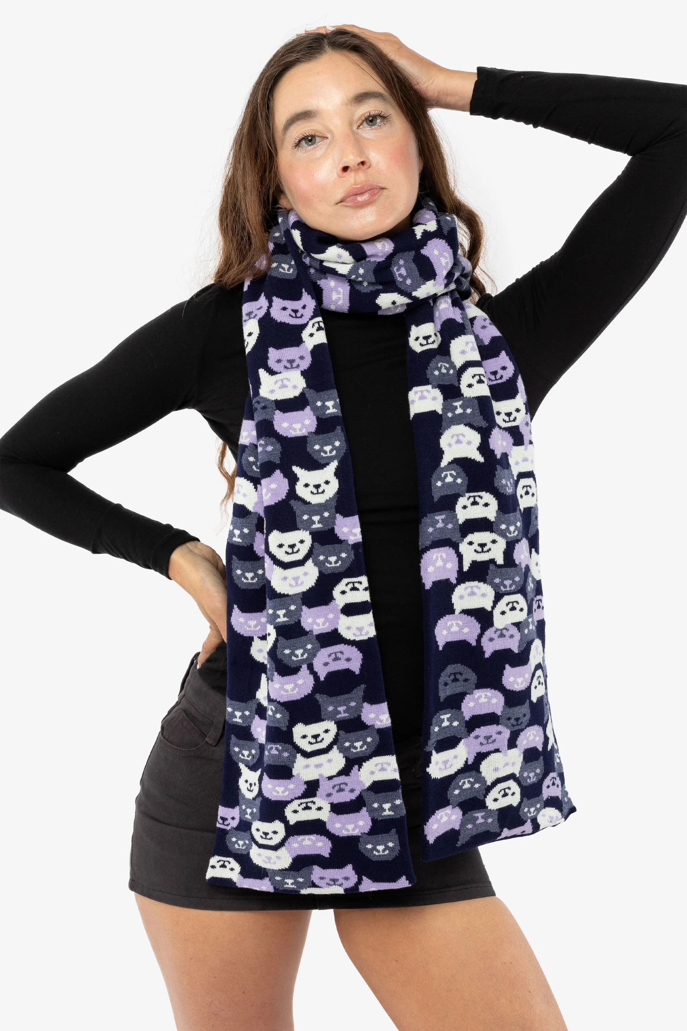JQSCARF41 - Smiling Cat Scarf - Image 18