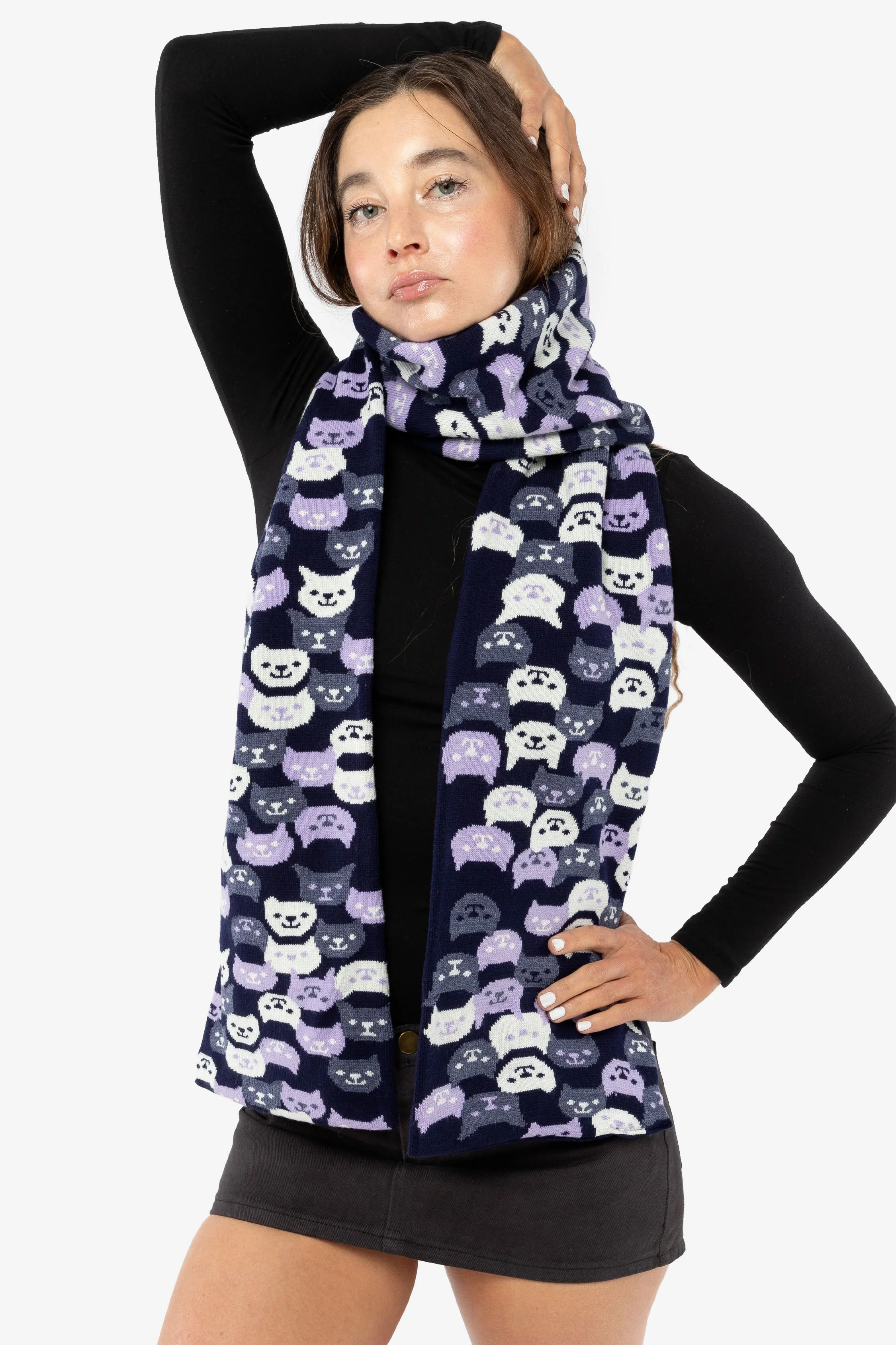 JQSCARF41 - Smiling Cat Scarf - Image 19