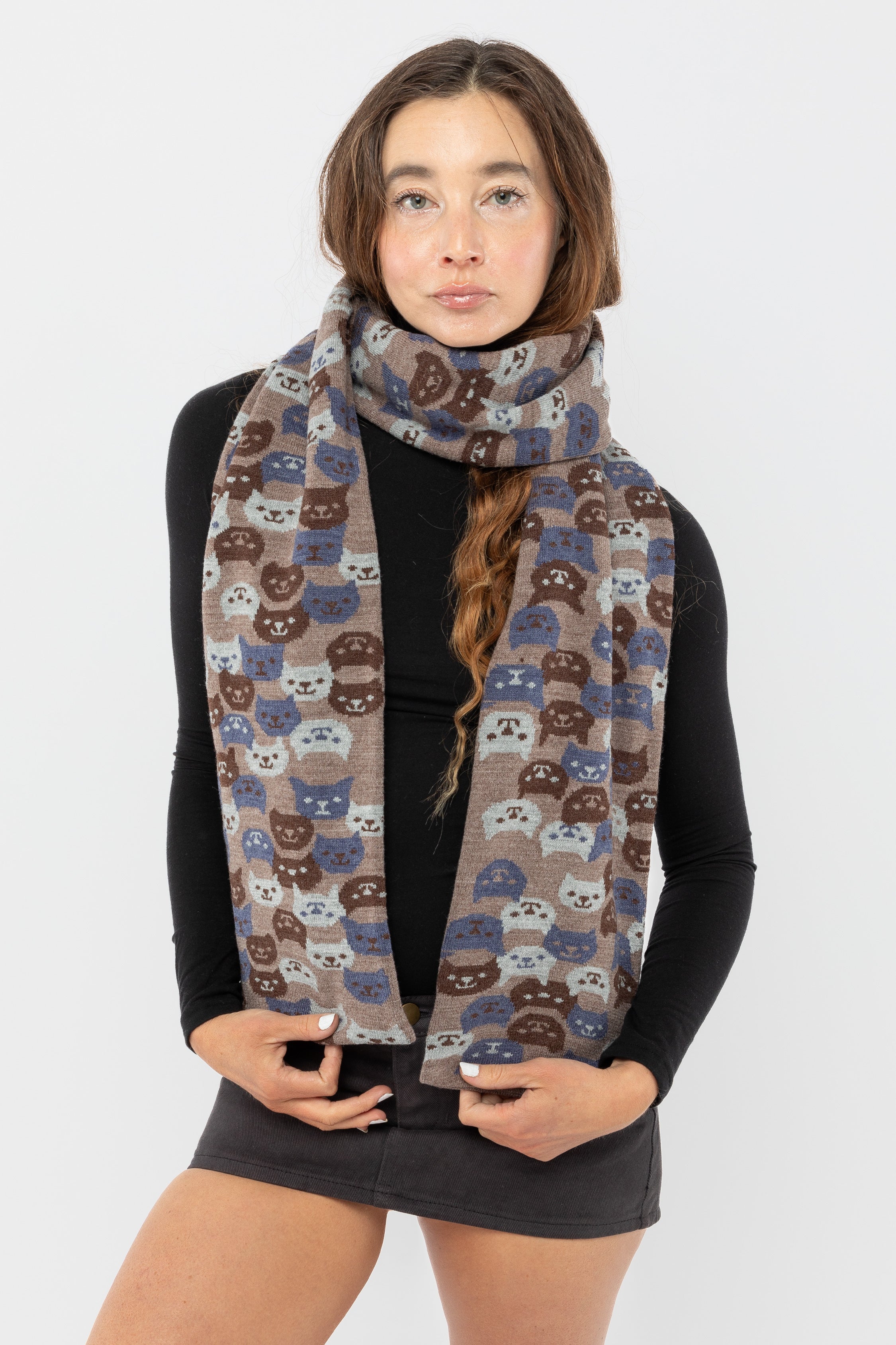 JQSCARF41 - Smiling Cat Scarf - Image 7
