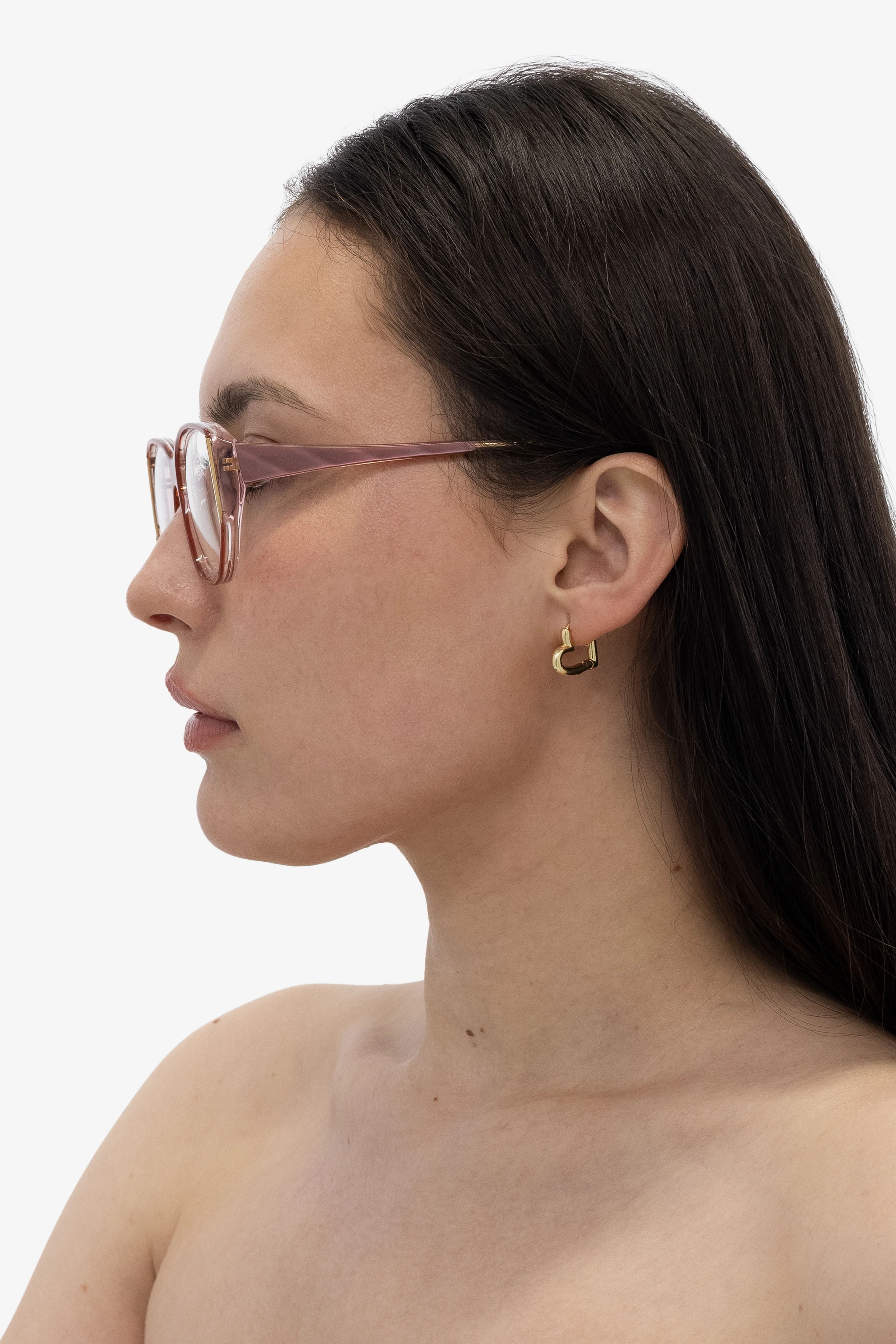 JWL106 - Heart Huggie Earrings - Image 2