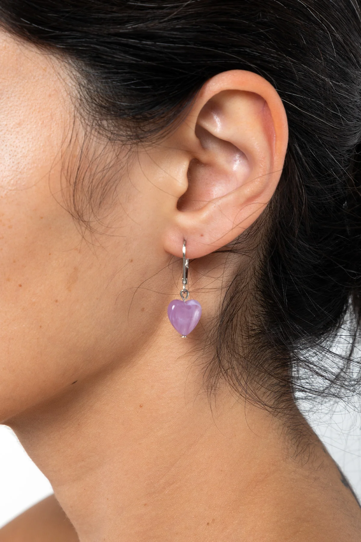 JWL12MH - 12mm Lucite Heart Drop Earrings - Image 5