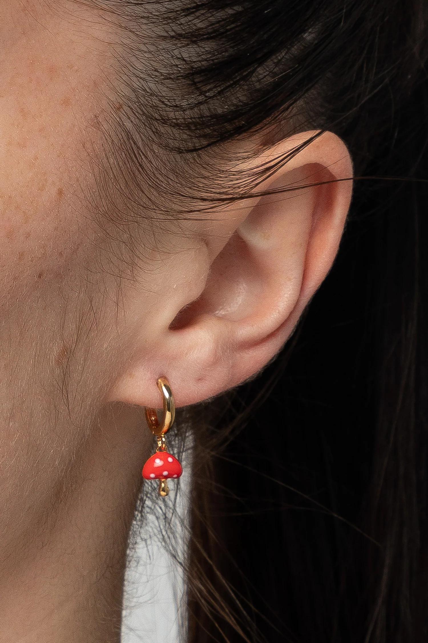 JWL315 - Mushroom Huggie Earrings - Image 2