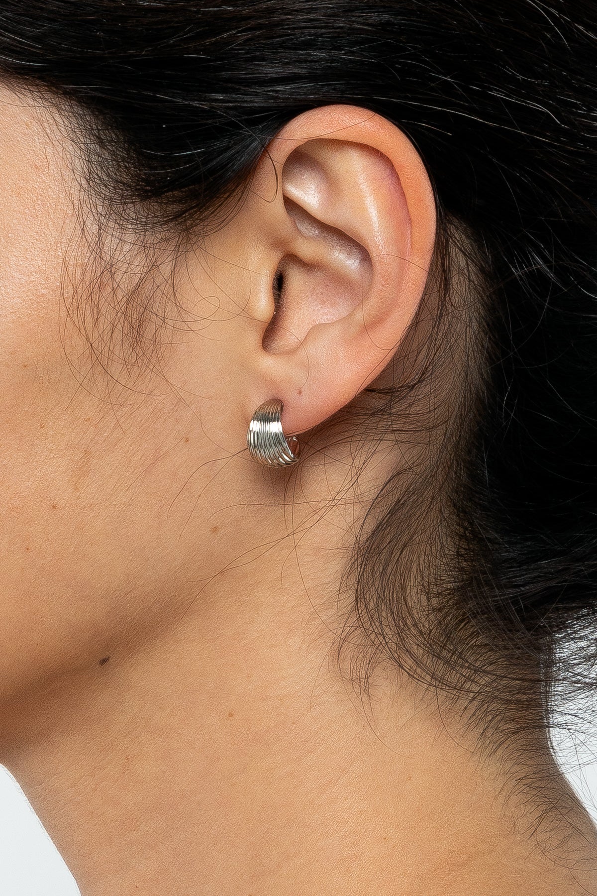 JWLMR - Mini Ridge Hoop Earrings - Image 11