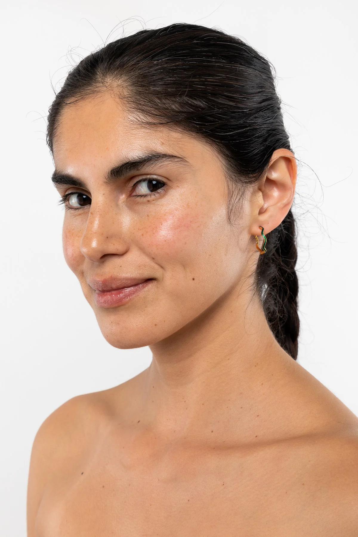 JWLWEH - Wavy Enameled Hoop Earrings - Image 6