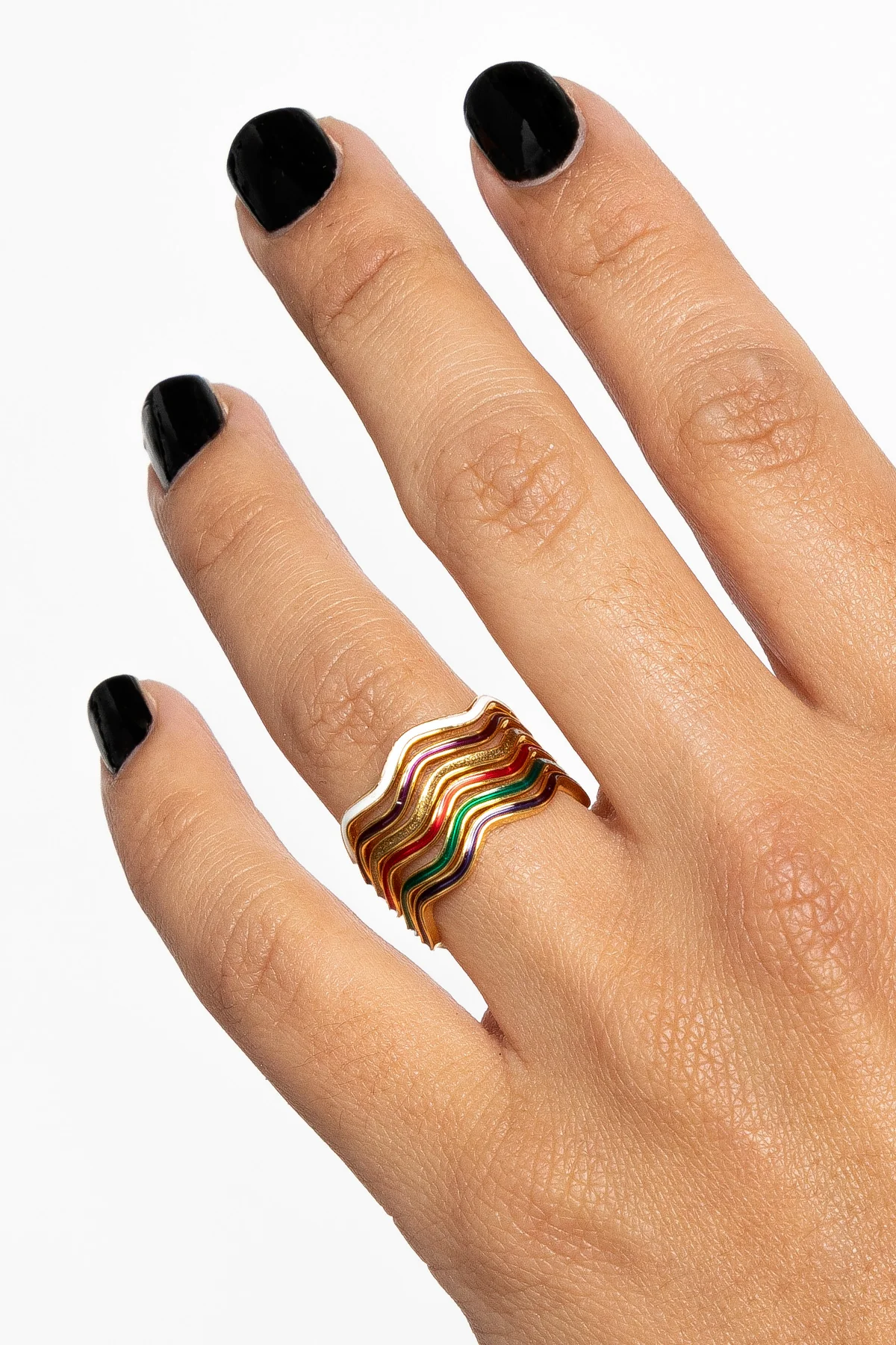 JWLWER - Wavy Enameled Stacking Ring - Image 15