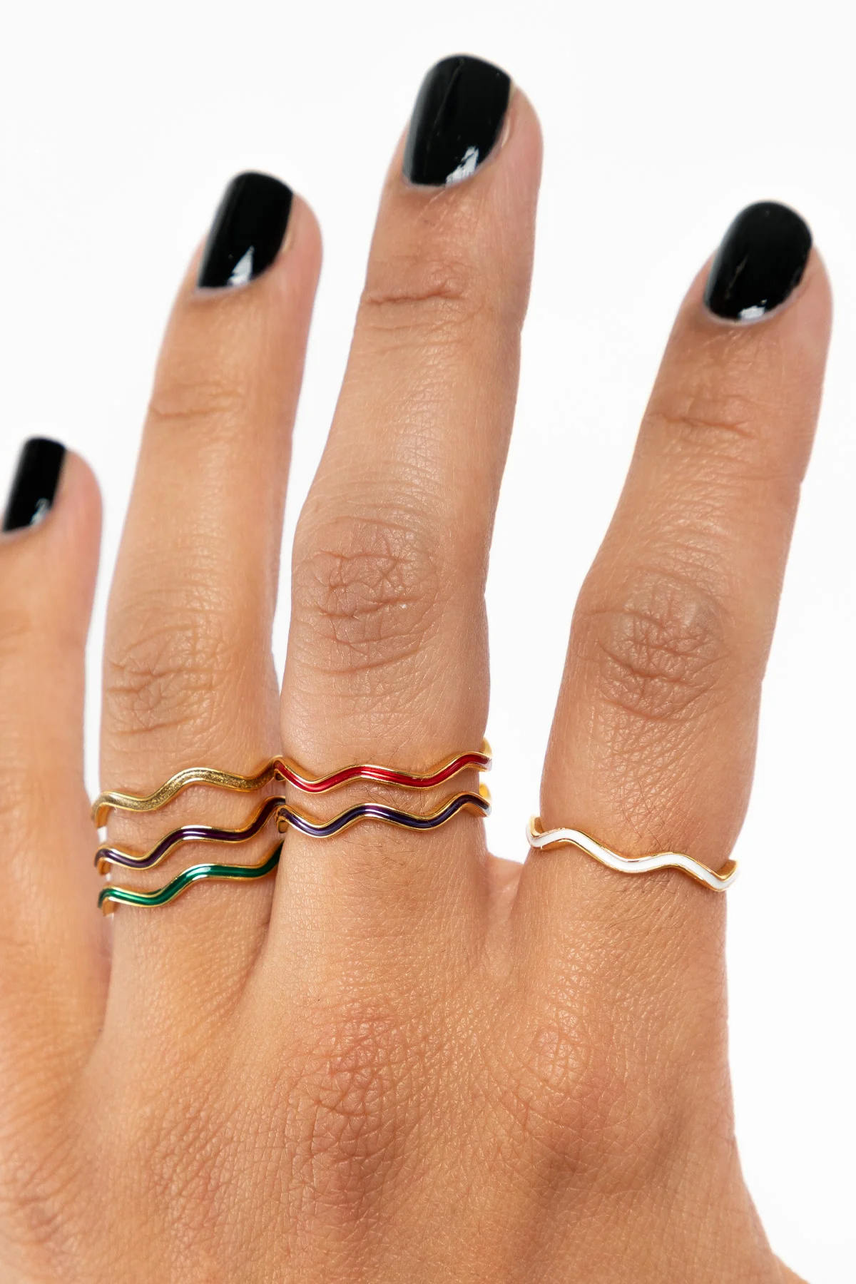 JWLWER - Wavy Enameled Stacking Ring - Image 24