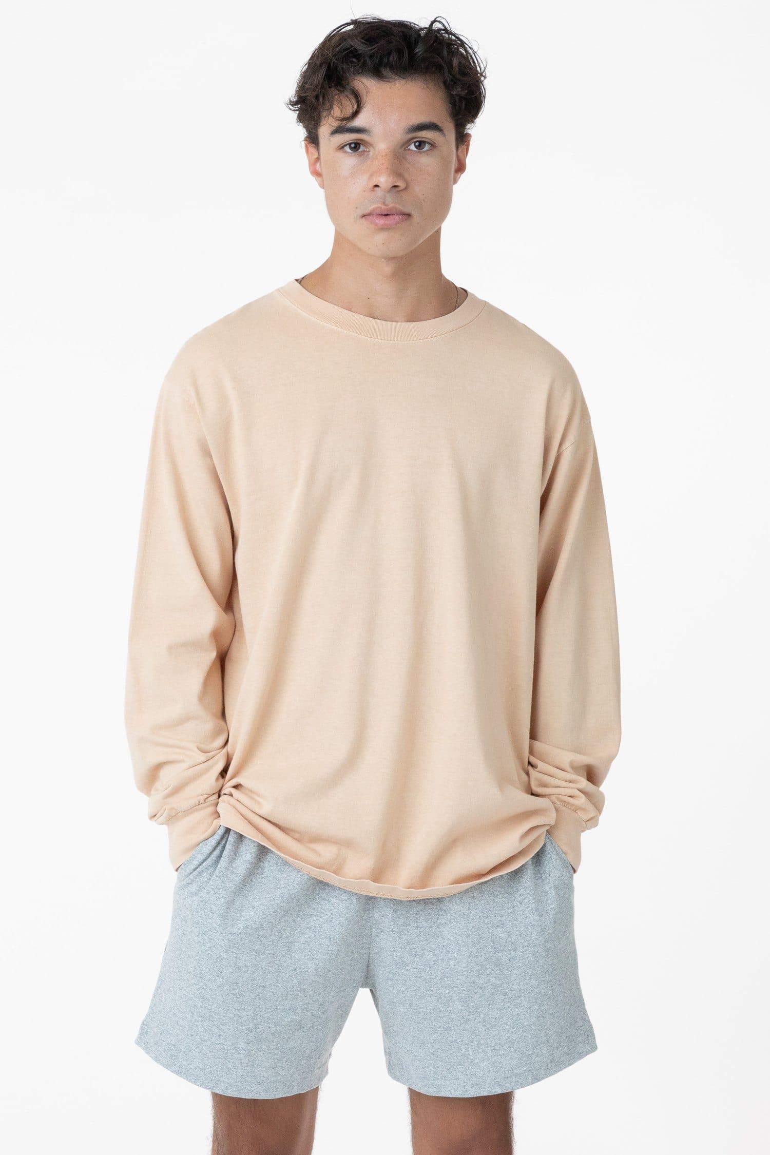 1807GD - 6.5oz Long Sleeve Garment Dye Crew Neck T-Shirt - Image 46
