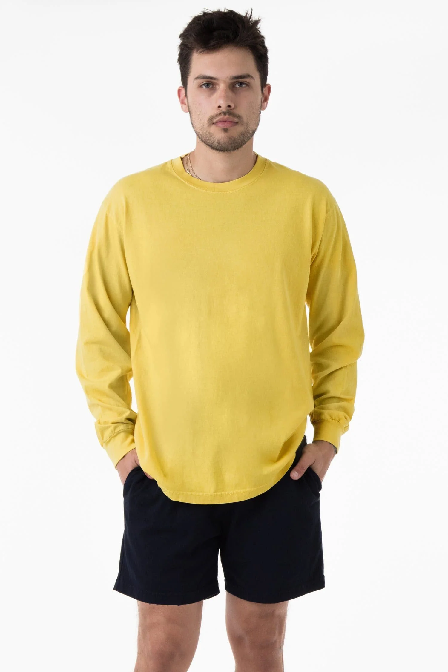 1807GD - 6.5oz Long Sleeve Garment Dye Crew Neck T-Shirt - Image 52