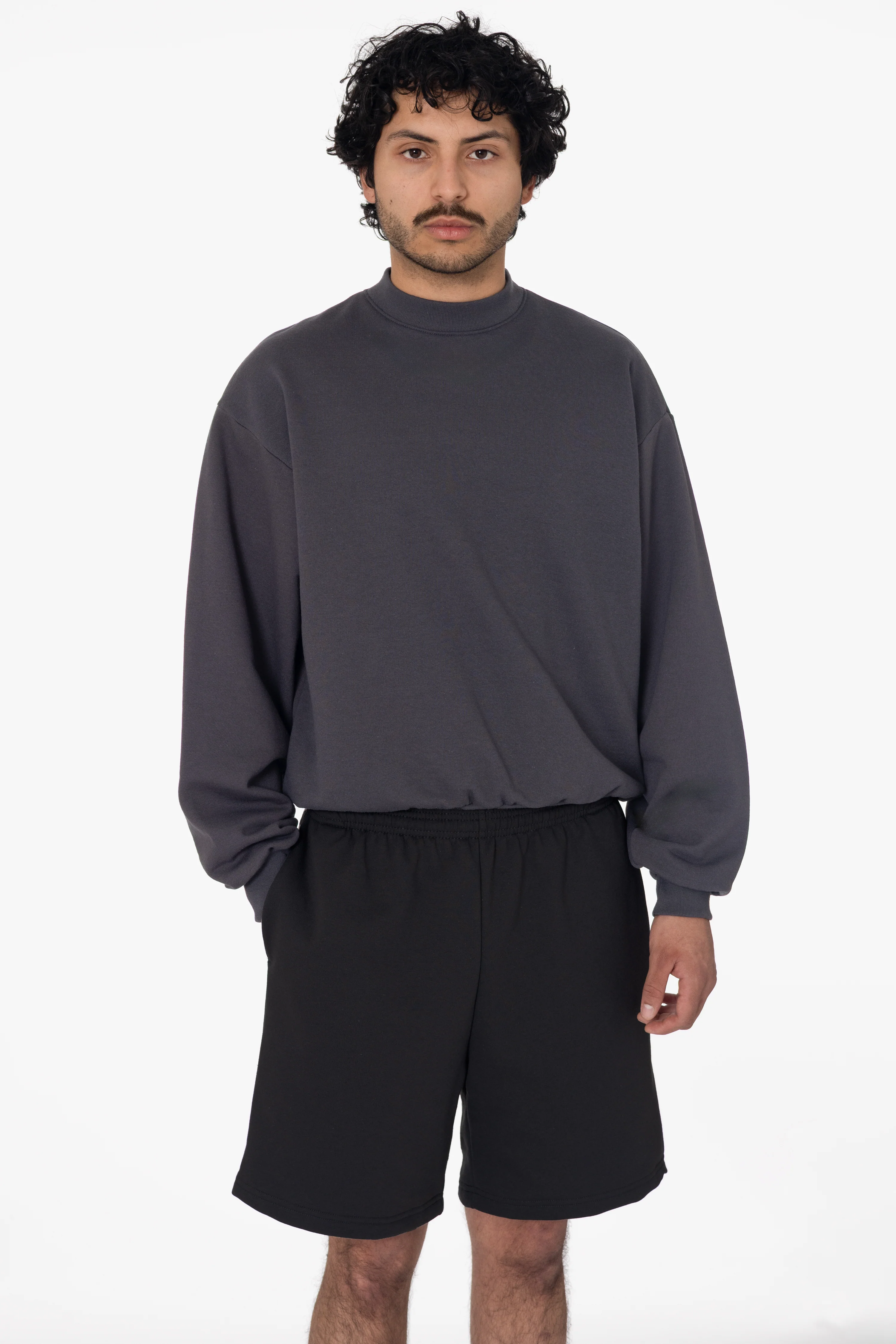 MWF02 - 10oz. Mid-weight Poly Cotton Fleece Sweat shorts - Image 4