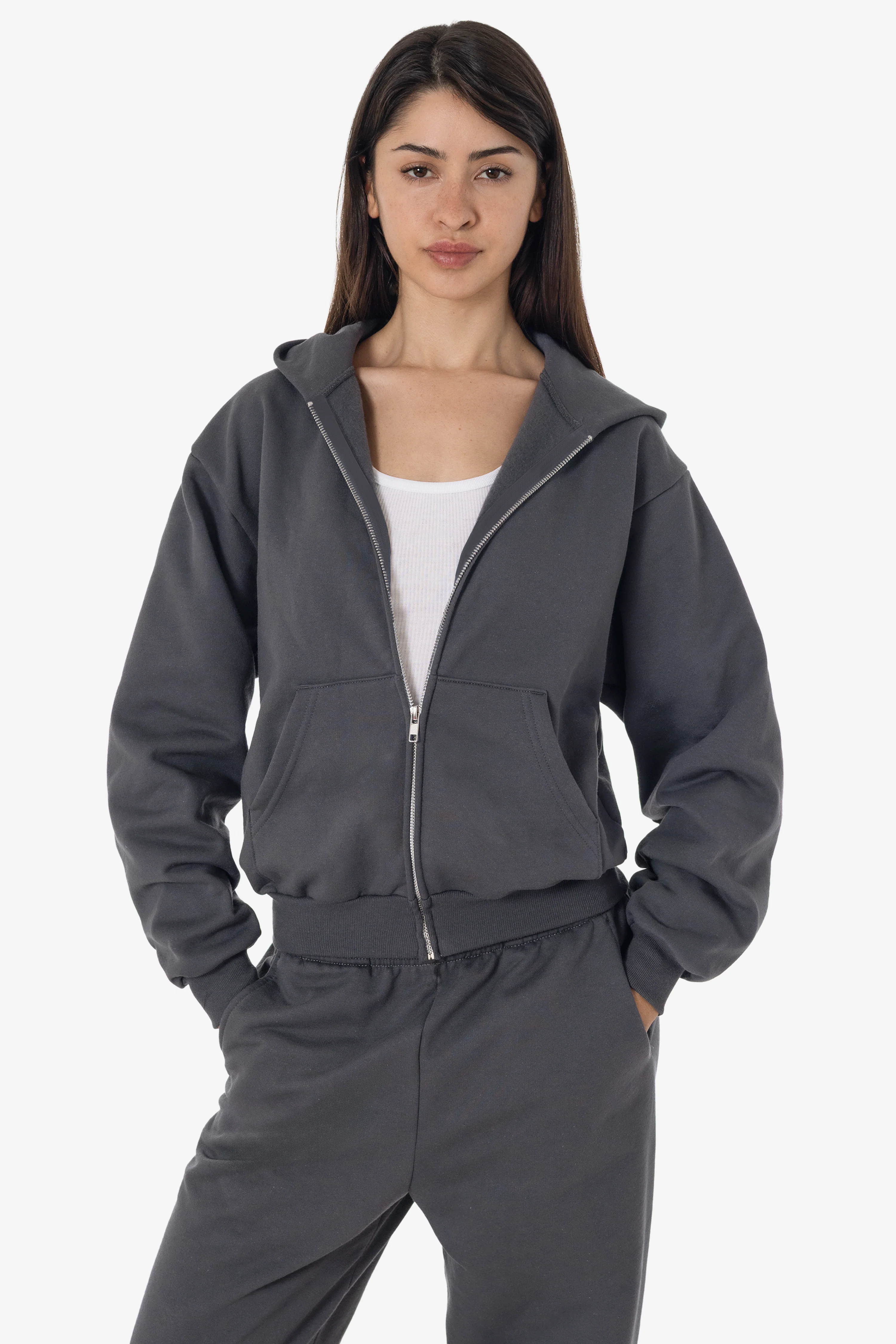 MWF10 - 10 oz. Mid-weight Poly Cotton Fleece Waist Length Zip-Up Hoodie - Image 14