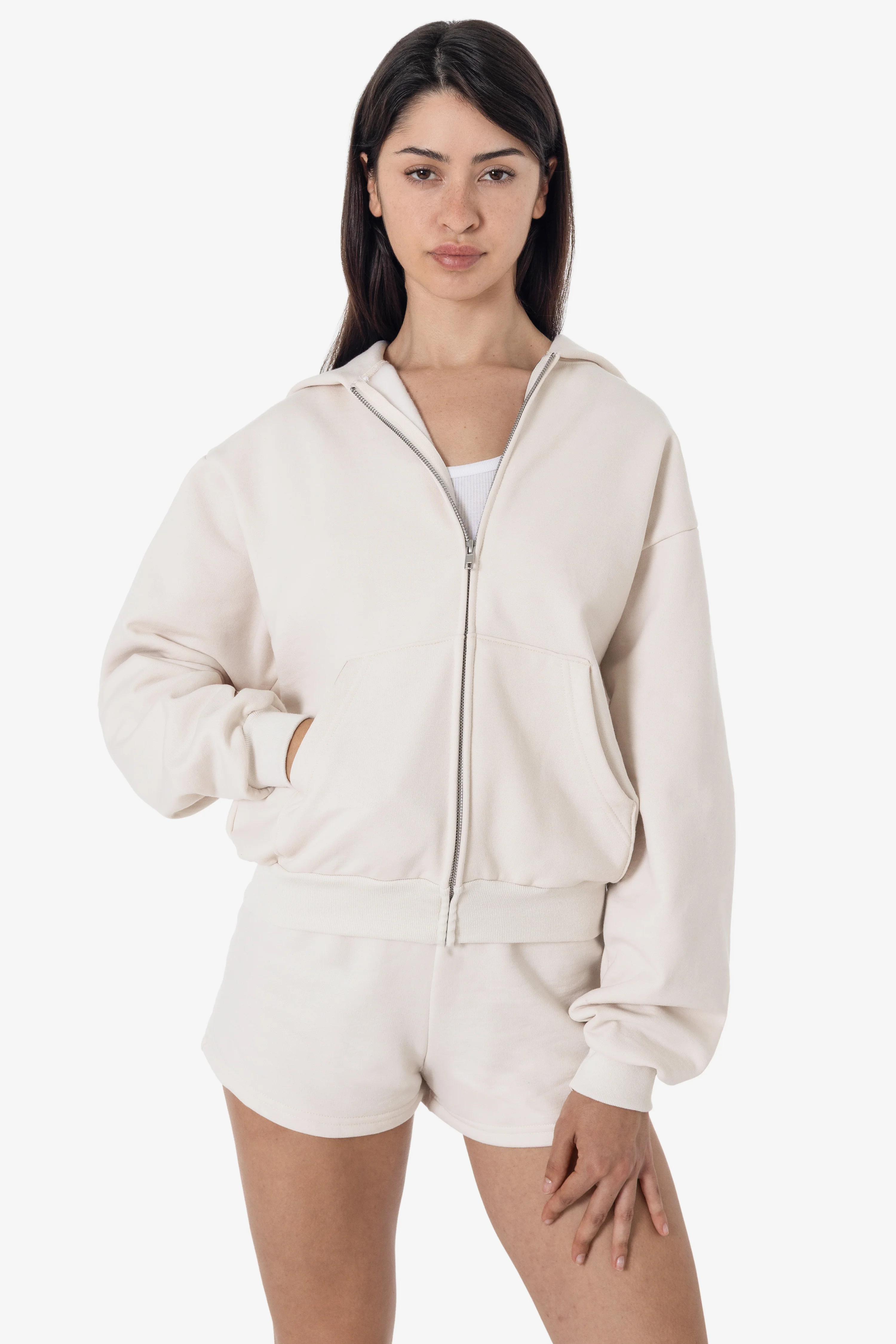 MWF10 - 10 oz. Mid-weight Poly Cotton Fleece Waist Length Zip-Up Hoodie - Image 2