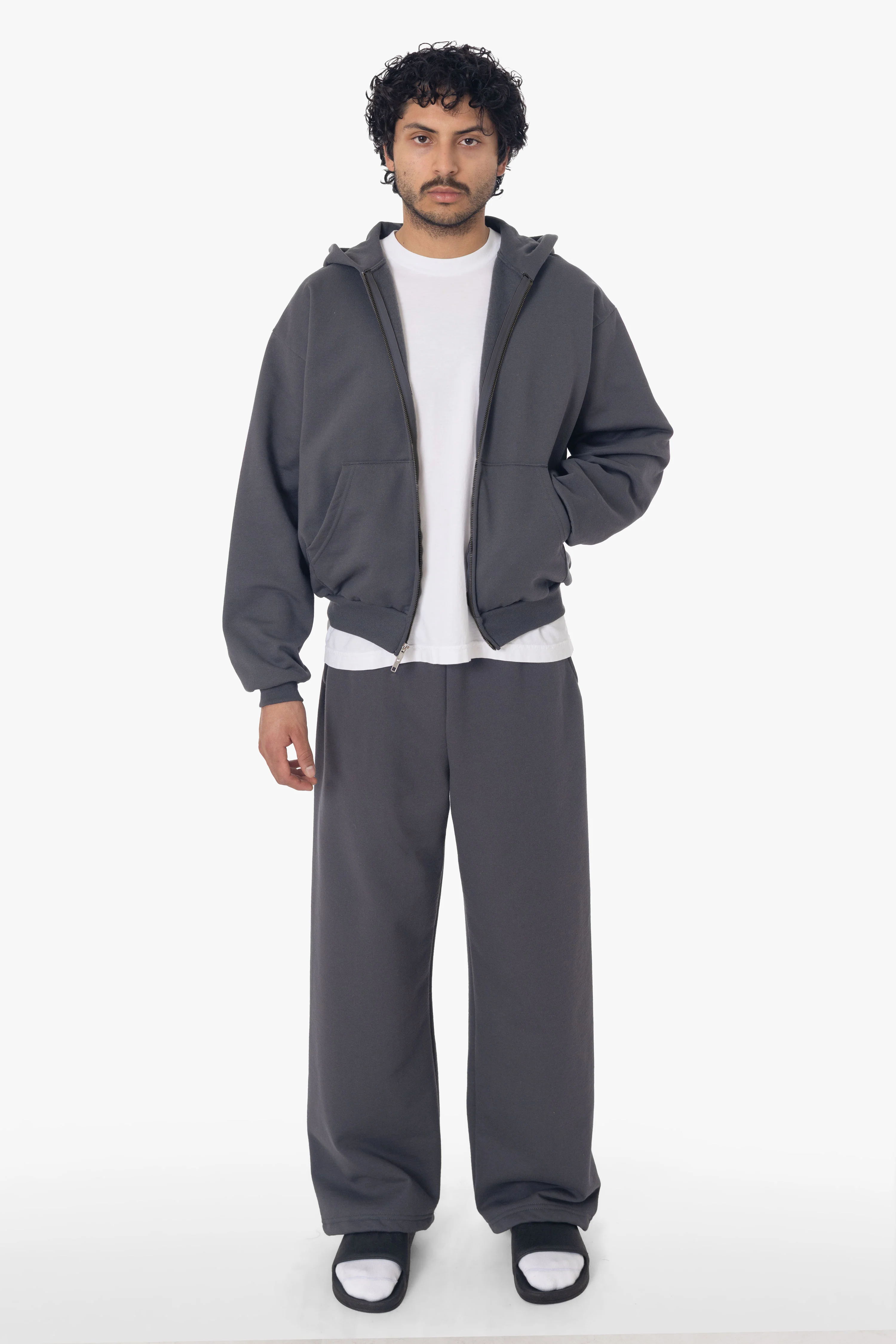 MWF10 - 10 oz. Mid-weight Poly Cotton Fleece Waist Length Zip-Up Hoodie - Image 3