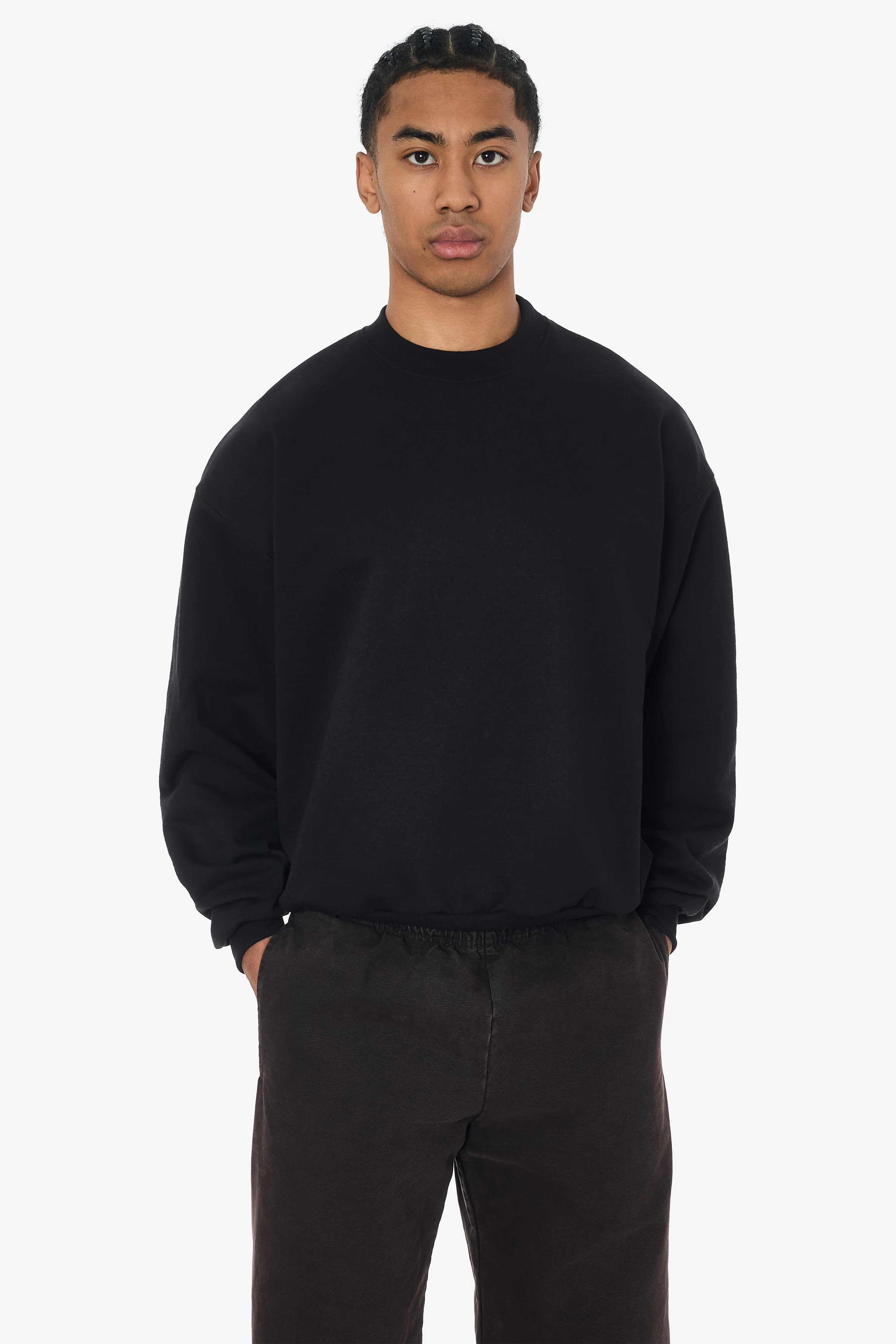 MWF1047 - 10 oz. Mid-weight Poly Cotton Fleece Wide Crewneck - Image 2