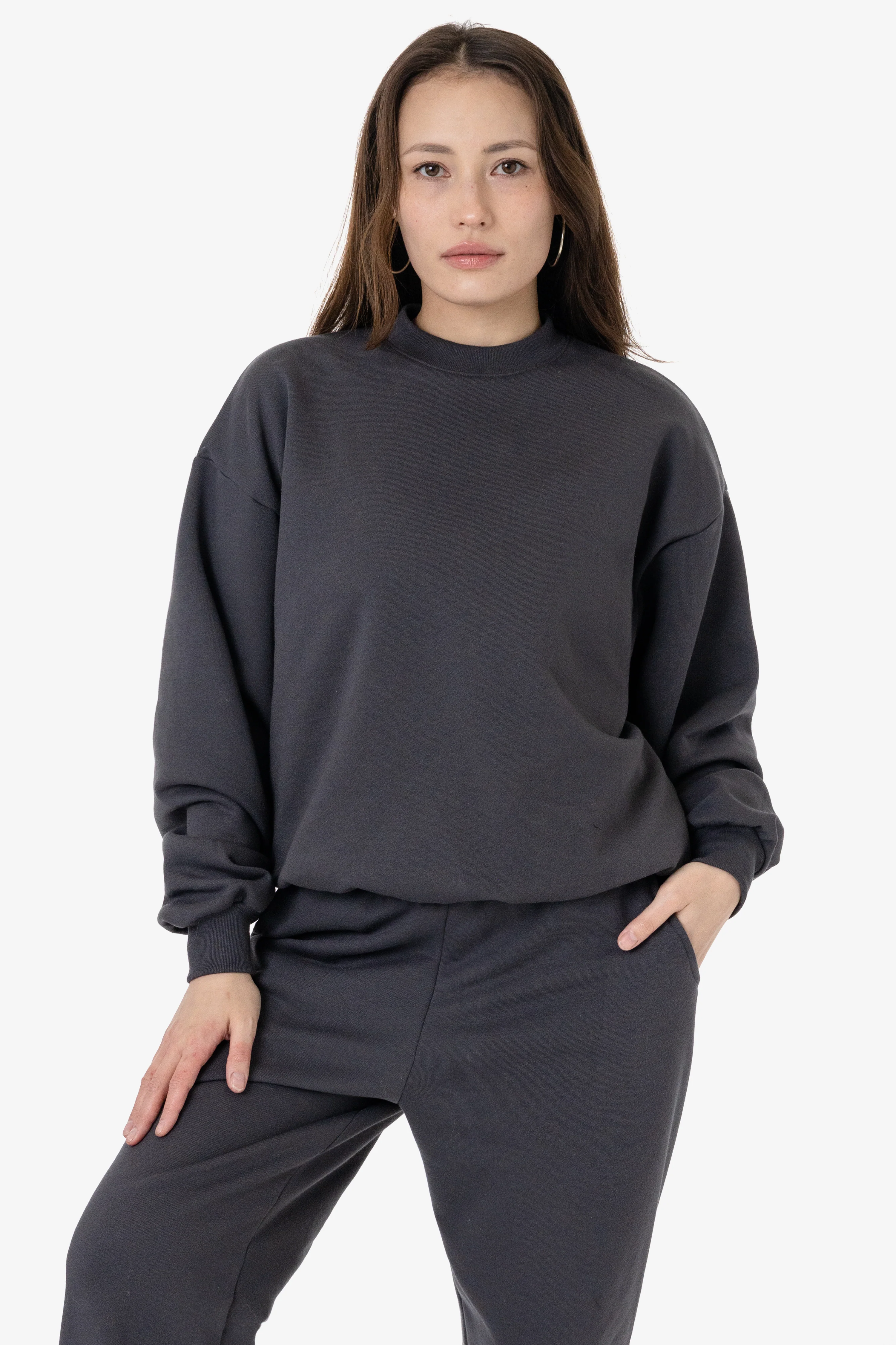 MWF1047 - 10 oz. Mid-weight Poly Cotton Fleece Wide Crewneck - Image 51