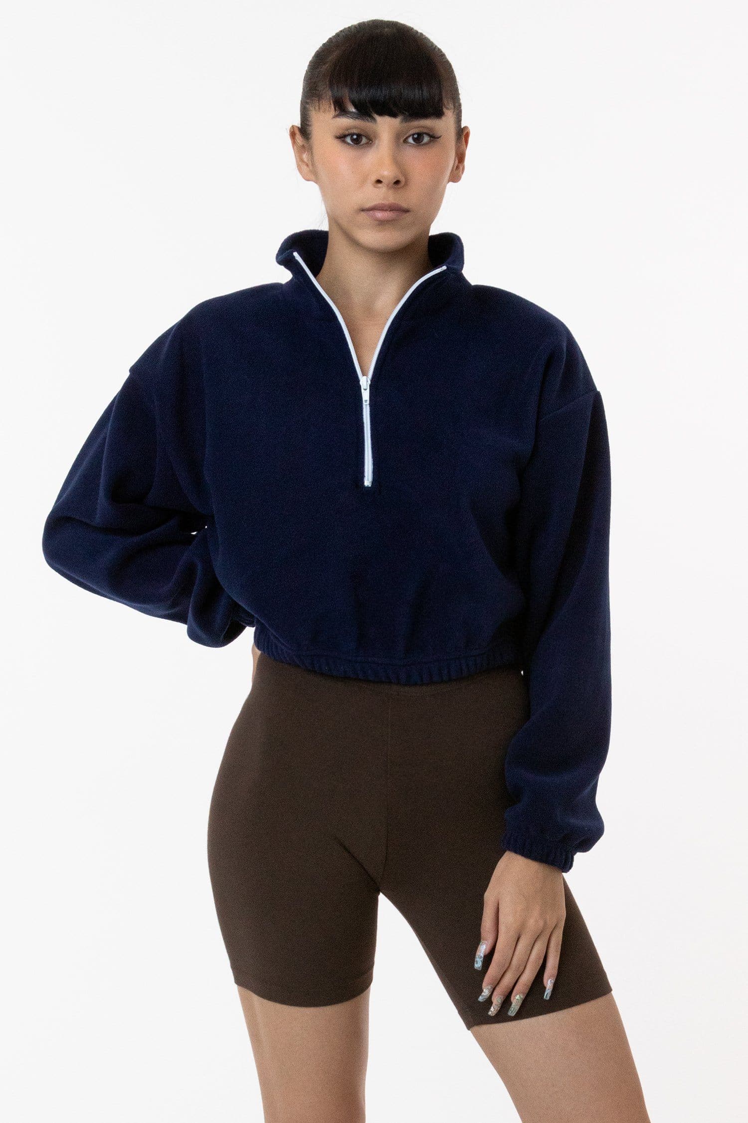 PF306 - Cropped Polar Fleece Half Zip Pullover - Image 10