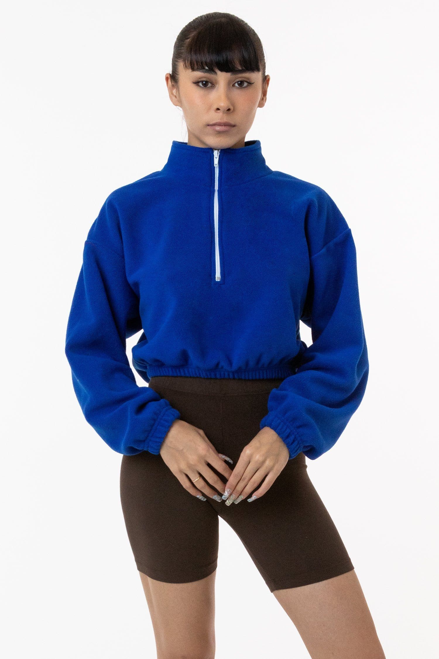 PF306 - Cropped Polar Fleece Half Zip Pullover - Image 12