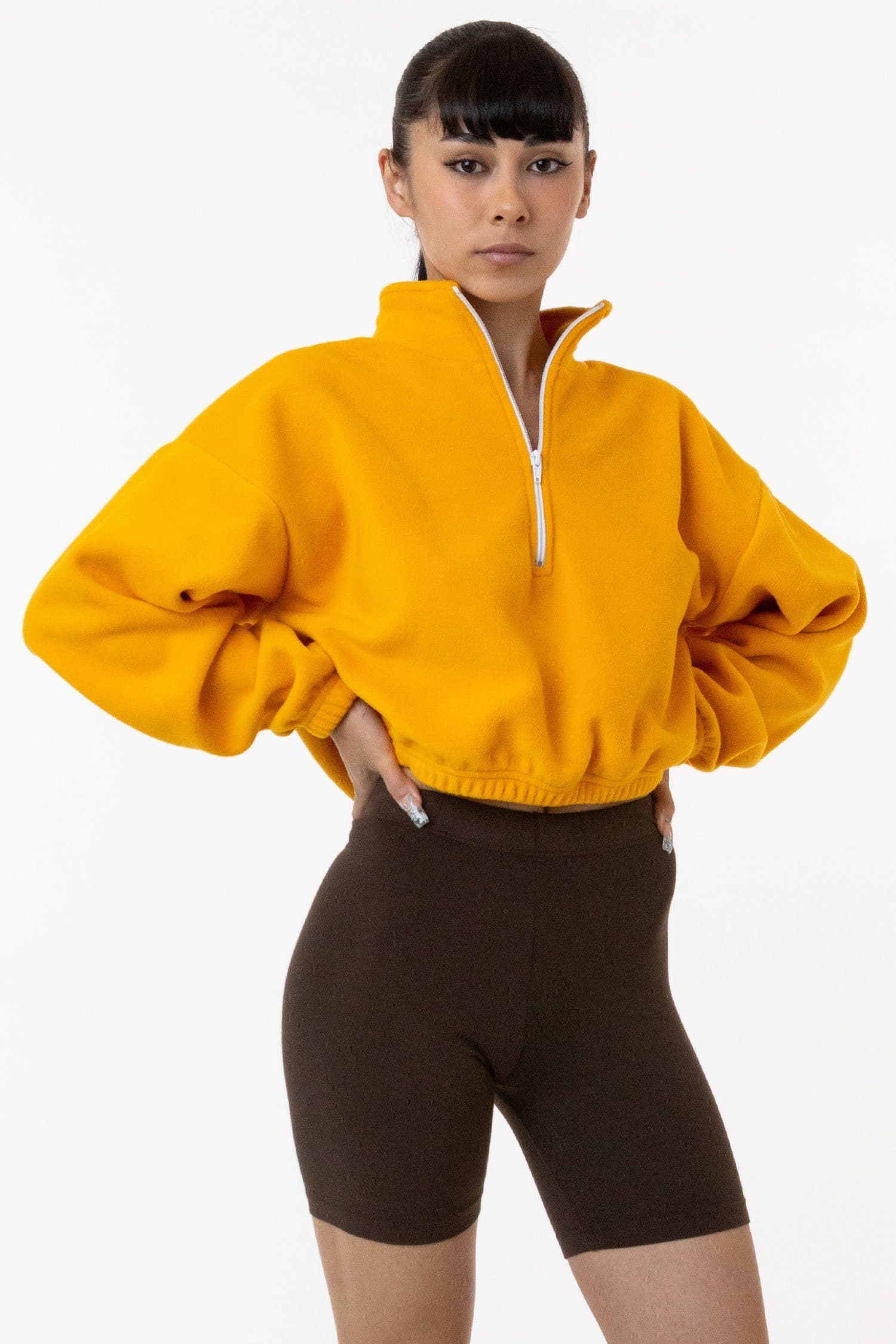 PF306 - Cropped Polar Fleece Half Zip Pullover - Image 13