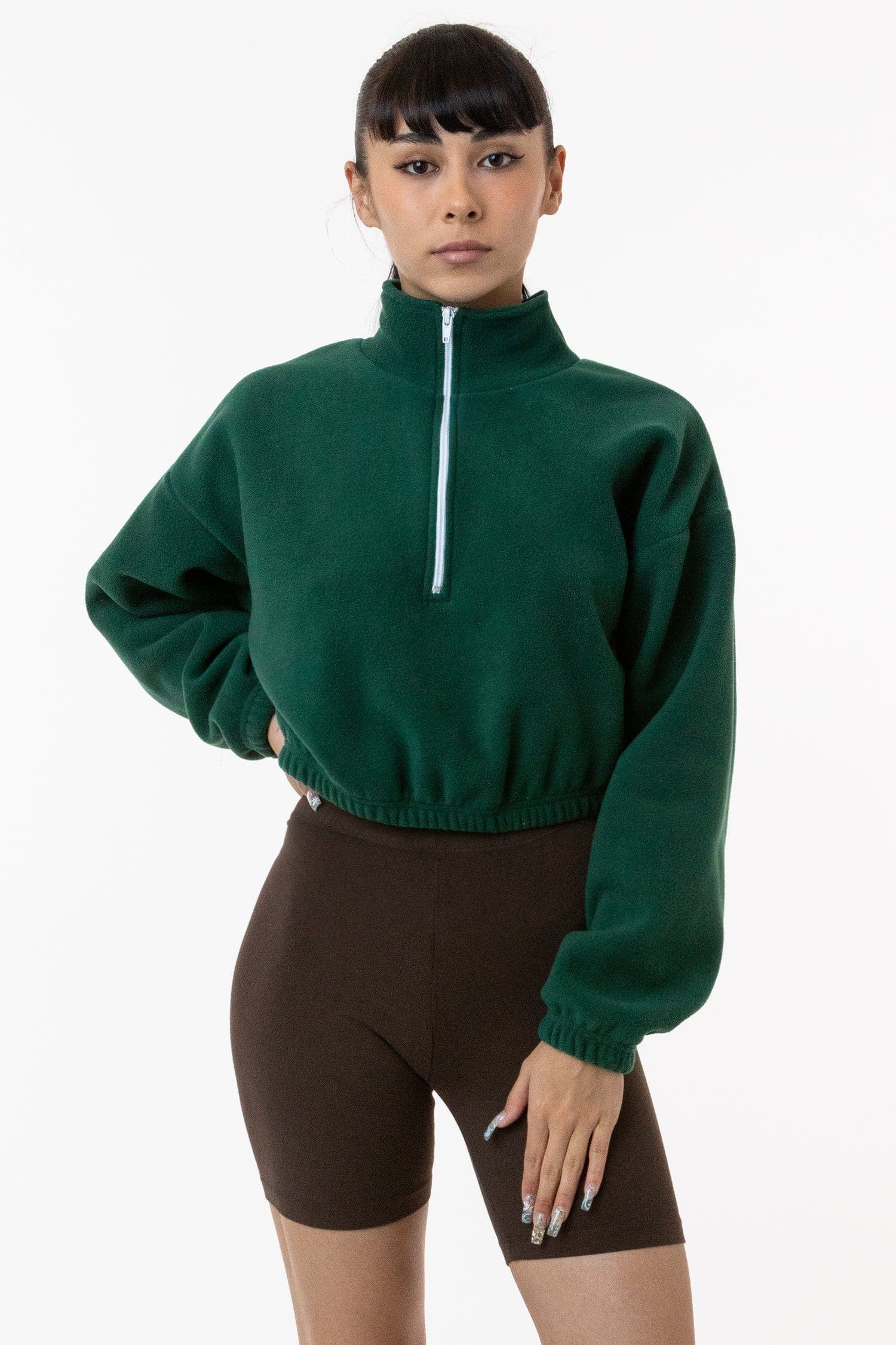 PF306 - Cropped Polar Fleece Half Zip Pullover - Image 15
