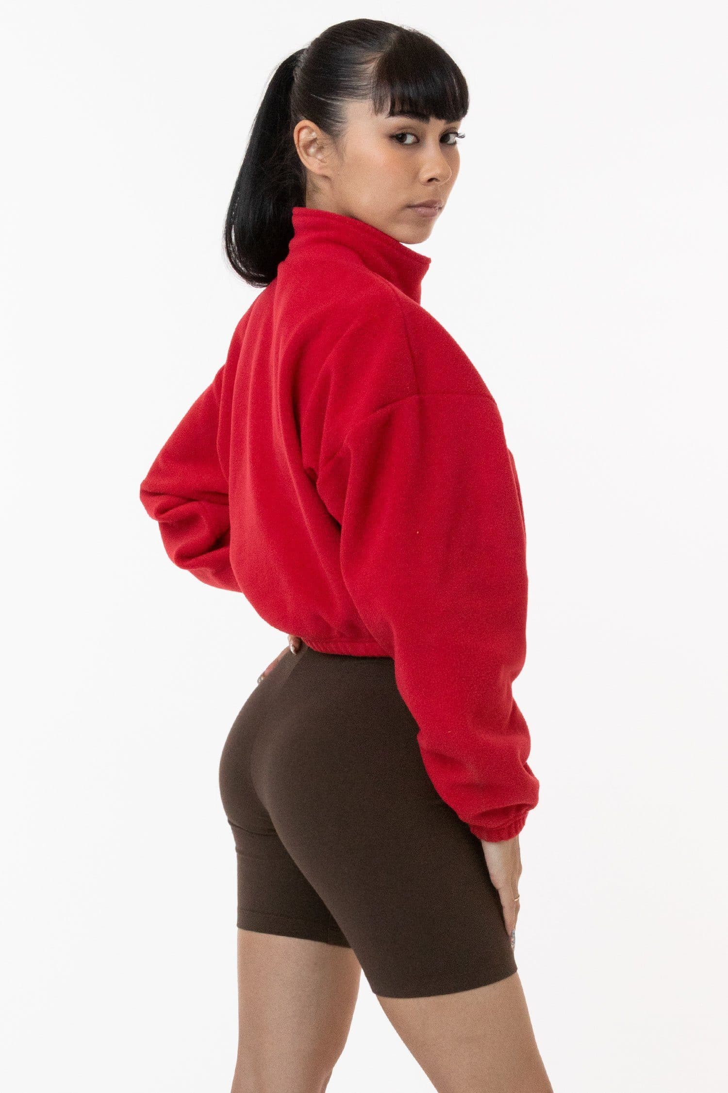 PF306 - Cropped Polar Fleece Half Zip Pullover - Image 16