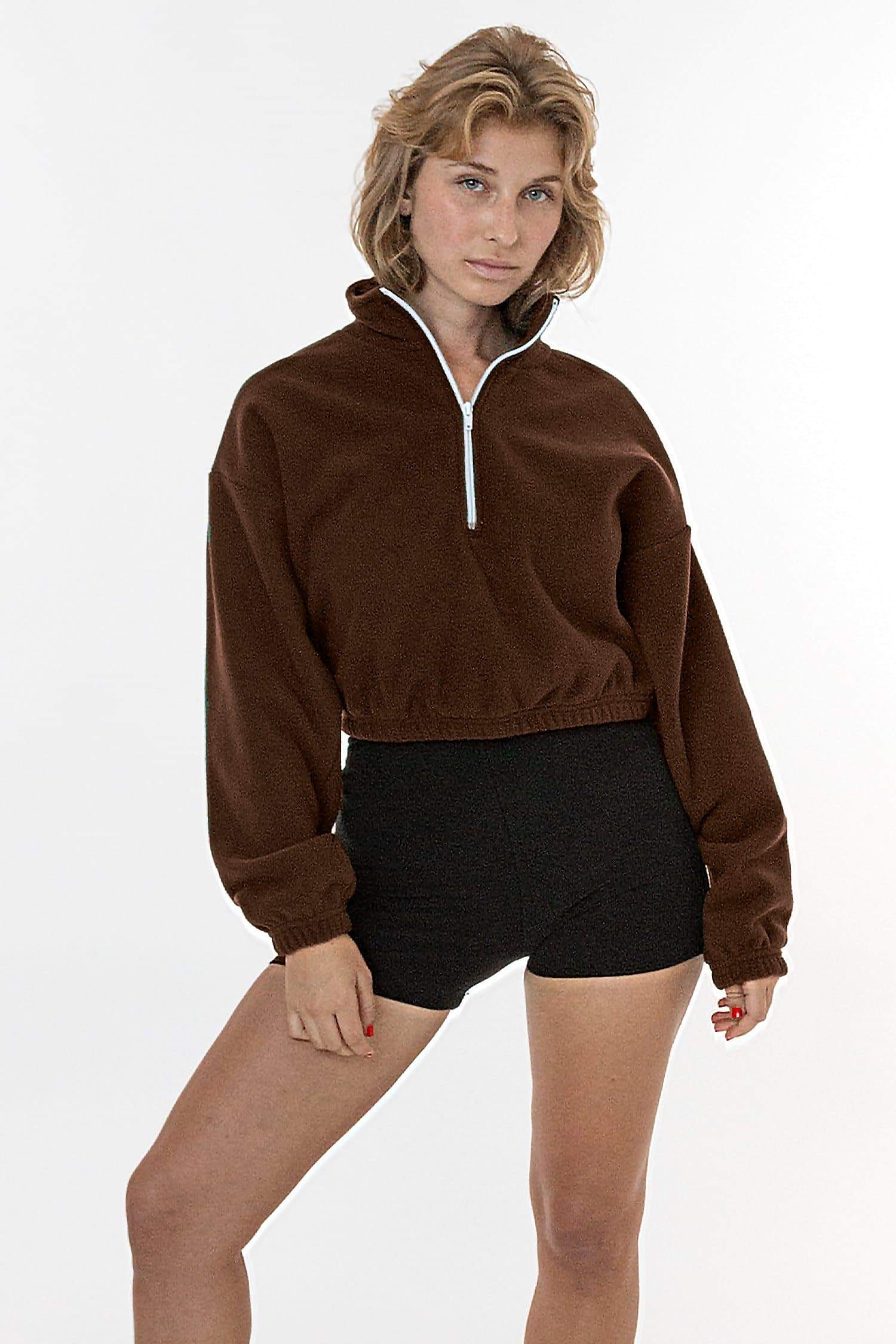 PF306 - Cropped Polar Fleece Half Zip Pullover - Image 20