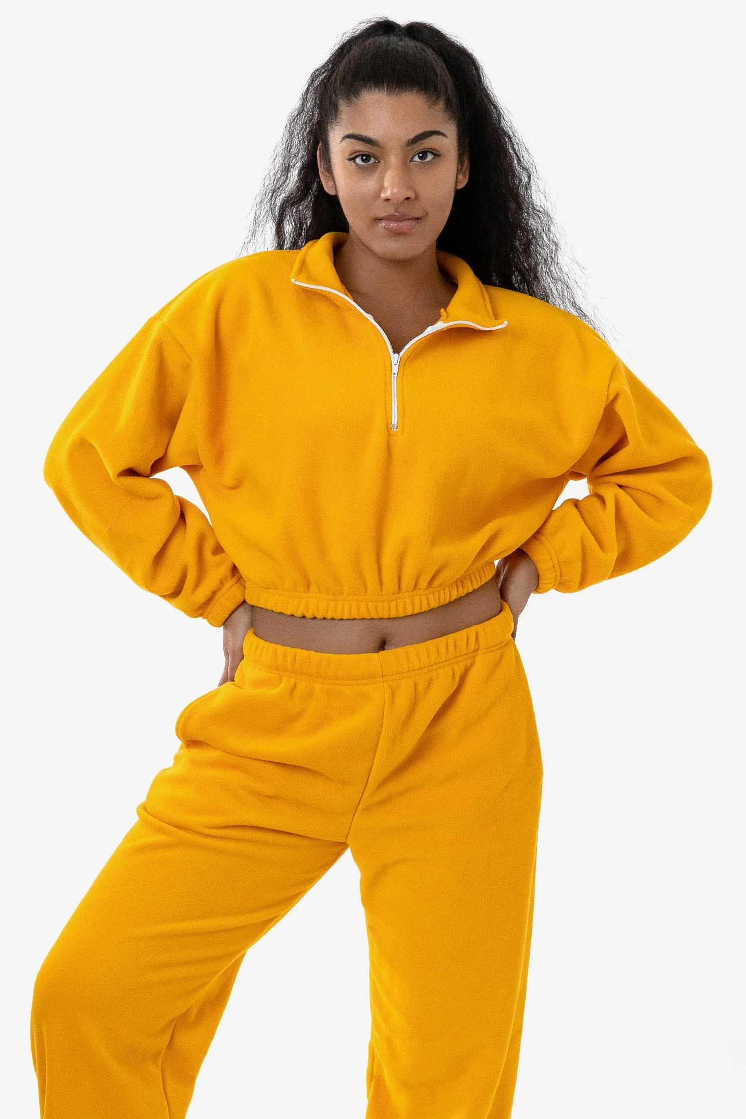 PF306 - Cropped Polar Fleece Half Zip Pullover - Image 27