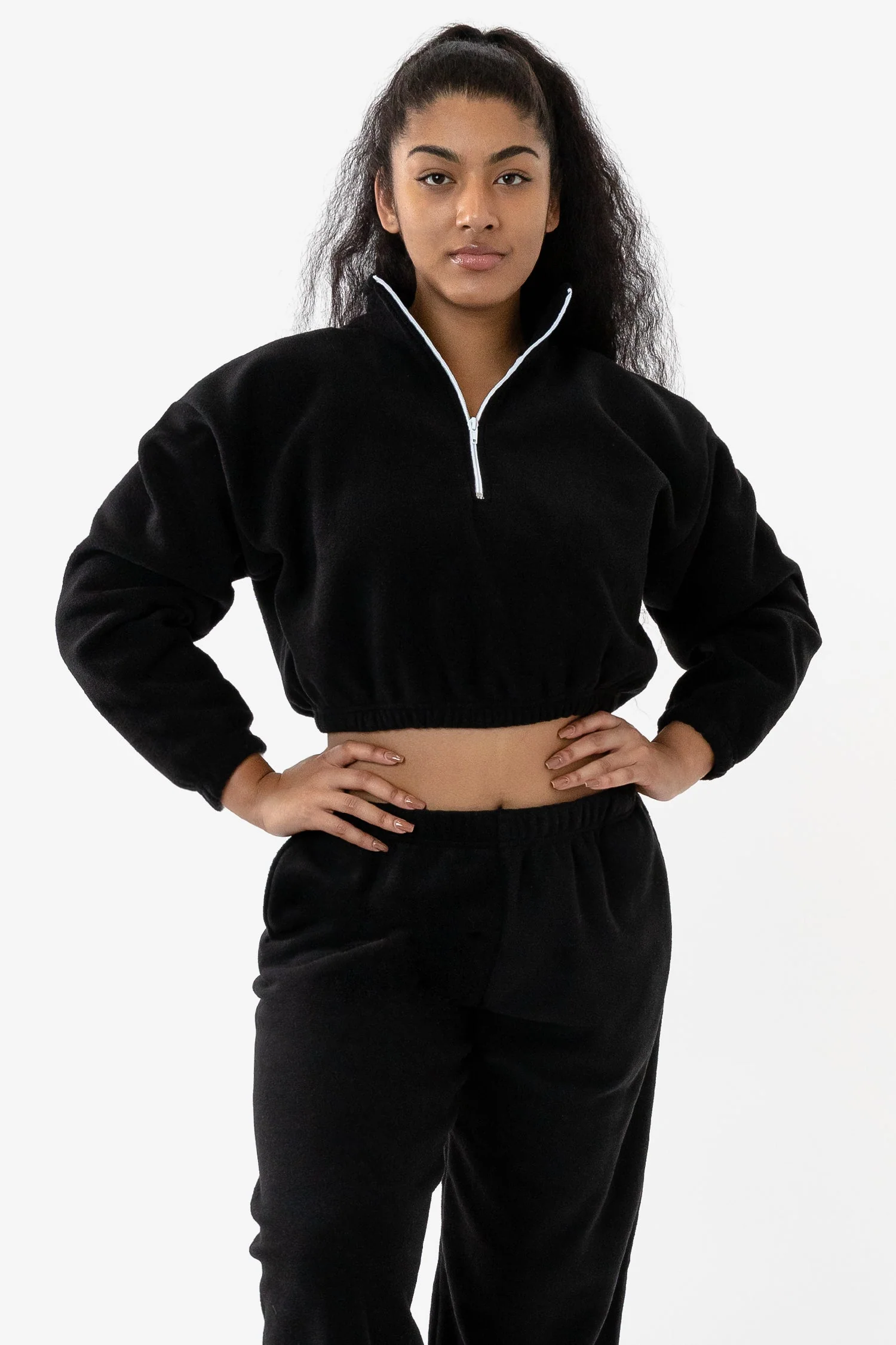 PF306 - Cropped Polar Fleece Half Zip Pullover - Image 29
