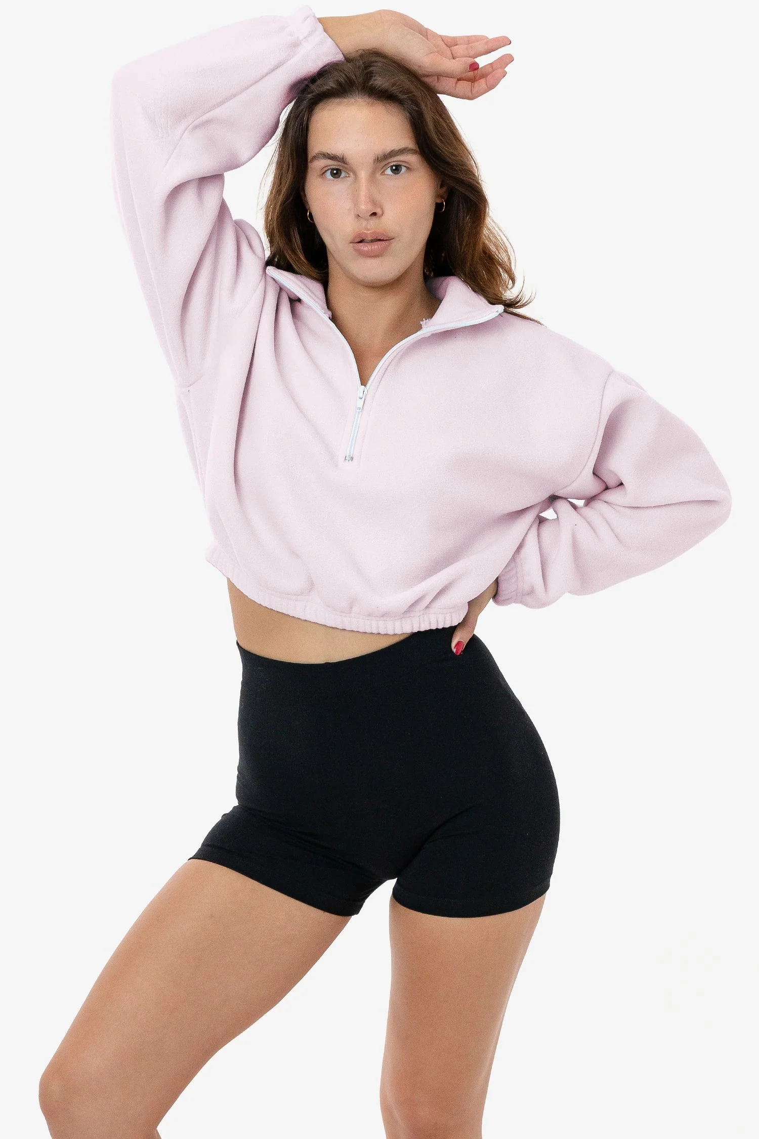 PF306 - Cropped Polar Fleece Half Zip Pullover - Image 7