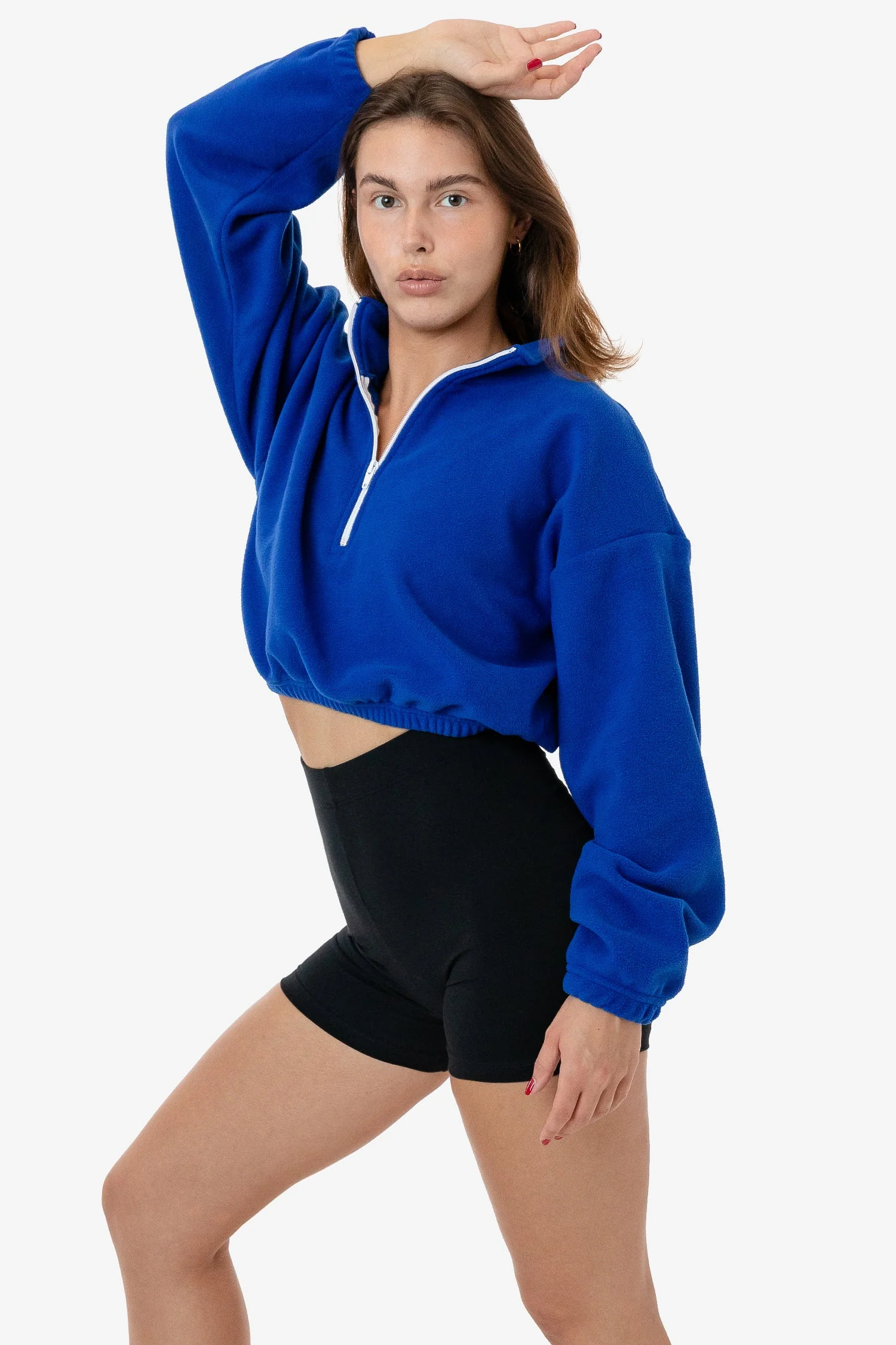 PF306 - Cropped Polar Fleece Half Zip Pullover - Image 9