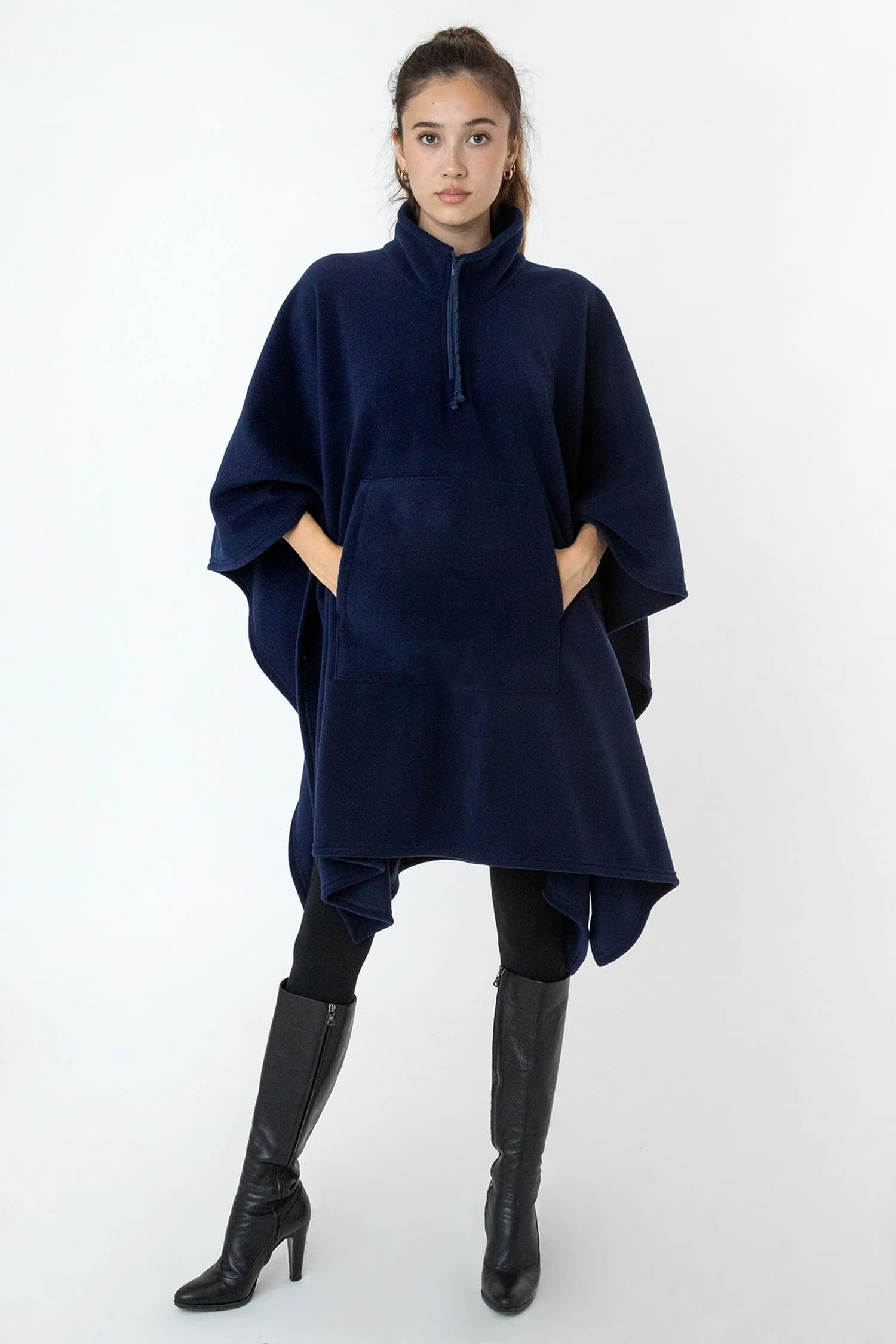 PF419 - Polar Fleece Half Zip Poncho - Image 2
