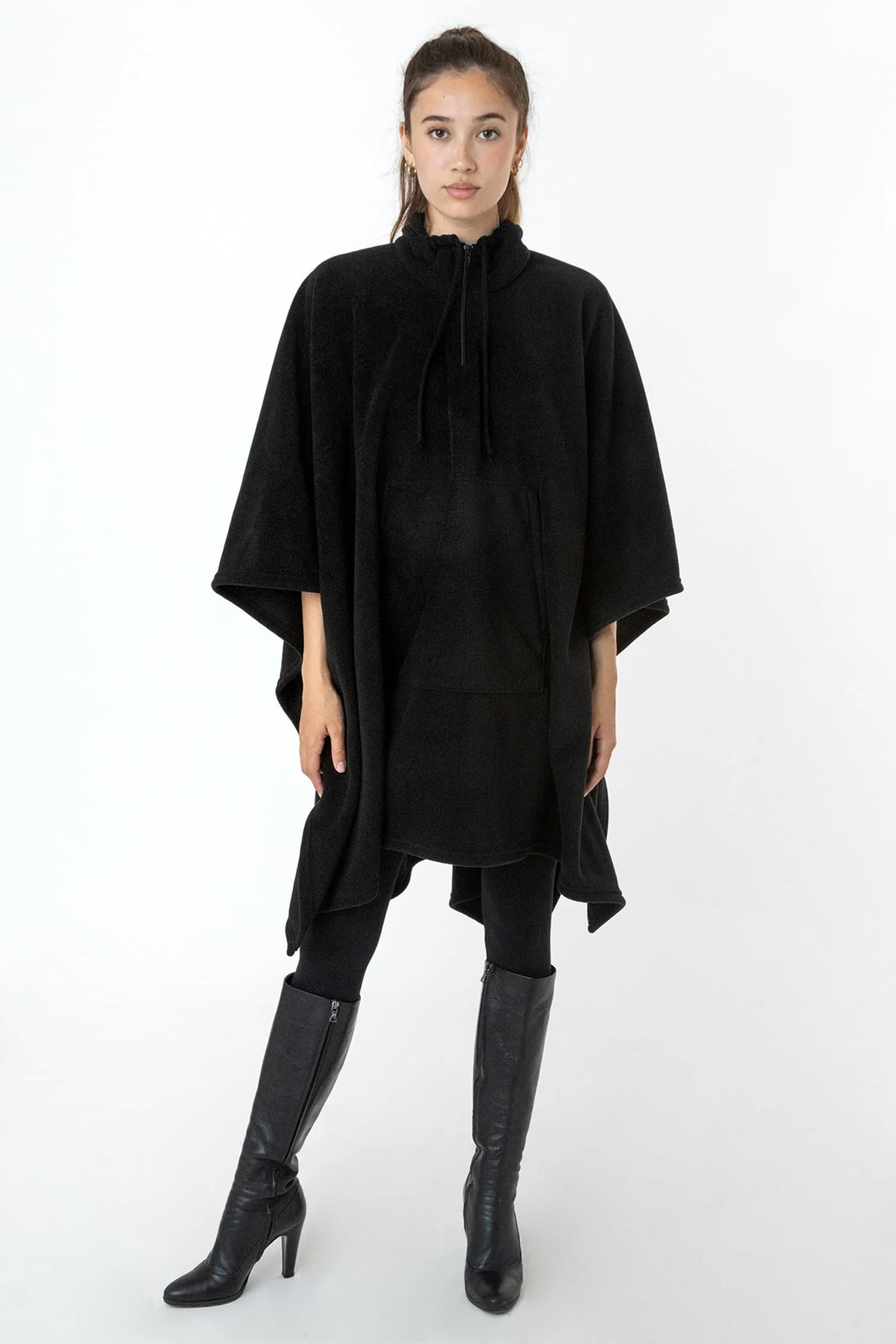 PF419 - Polar Fleece Half Zip Poncho - Image 3