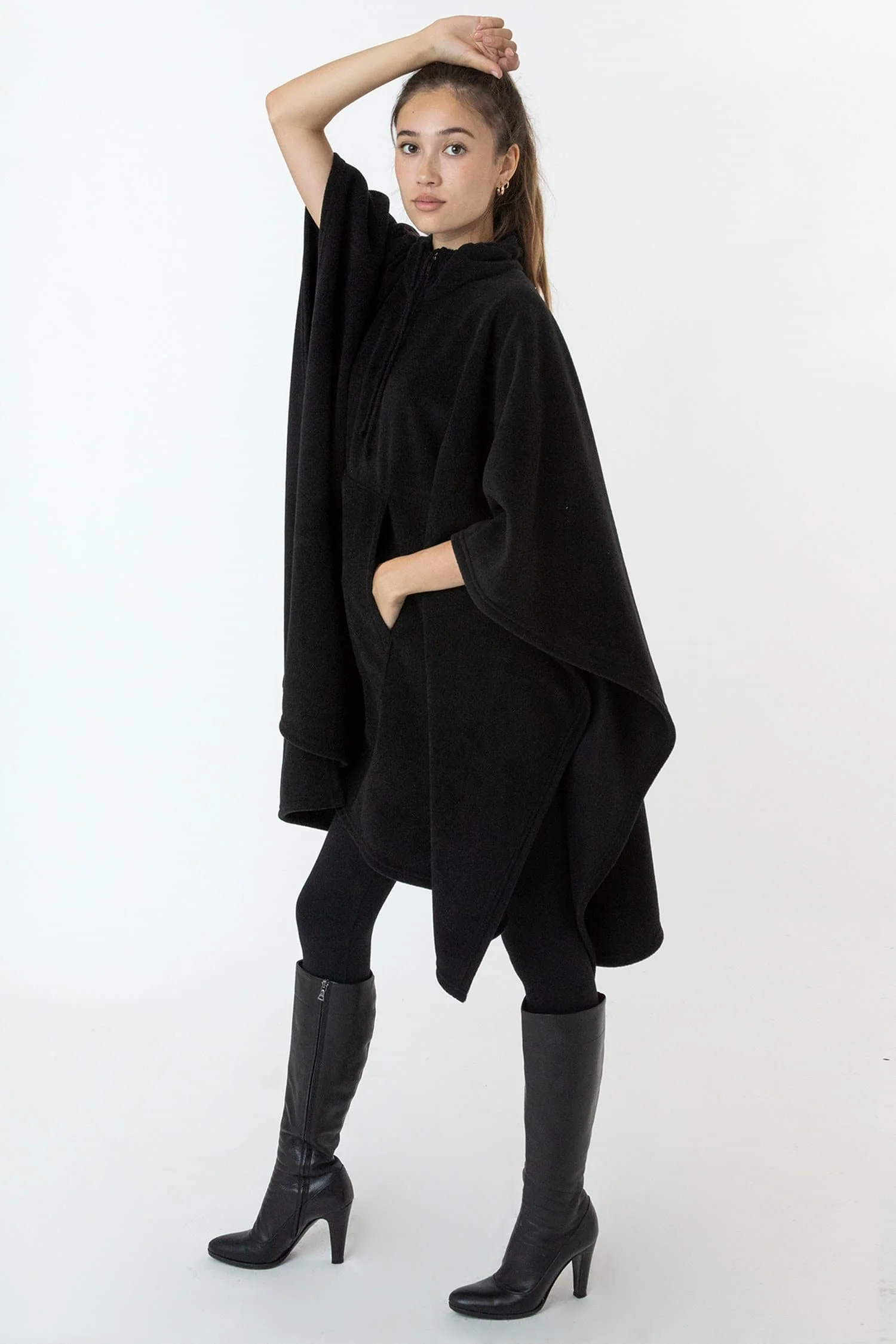 PF419 - Polar Fleece Half Zip Poncho - Image 4