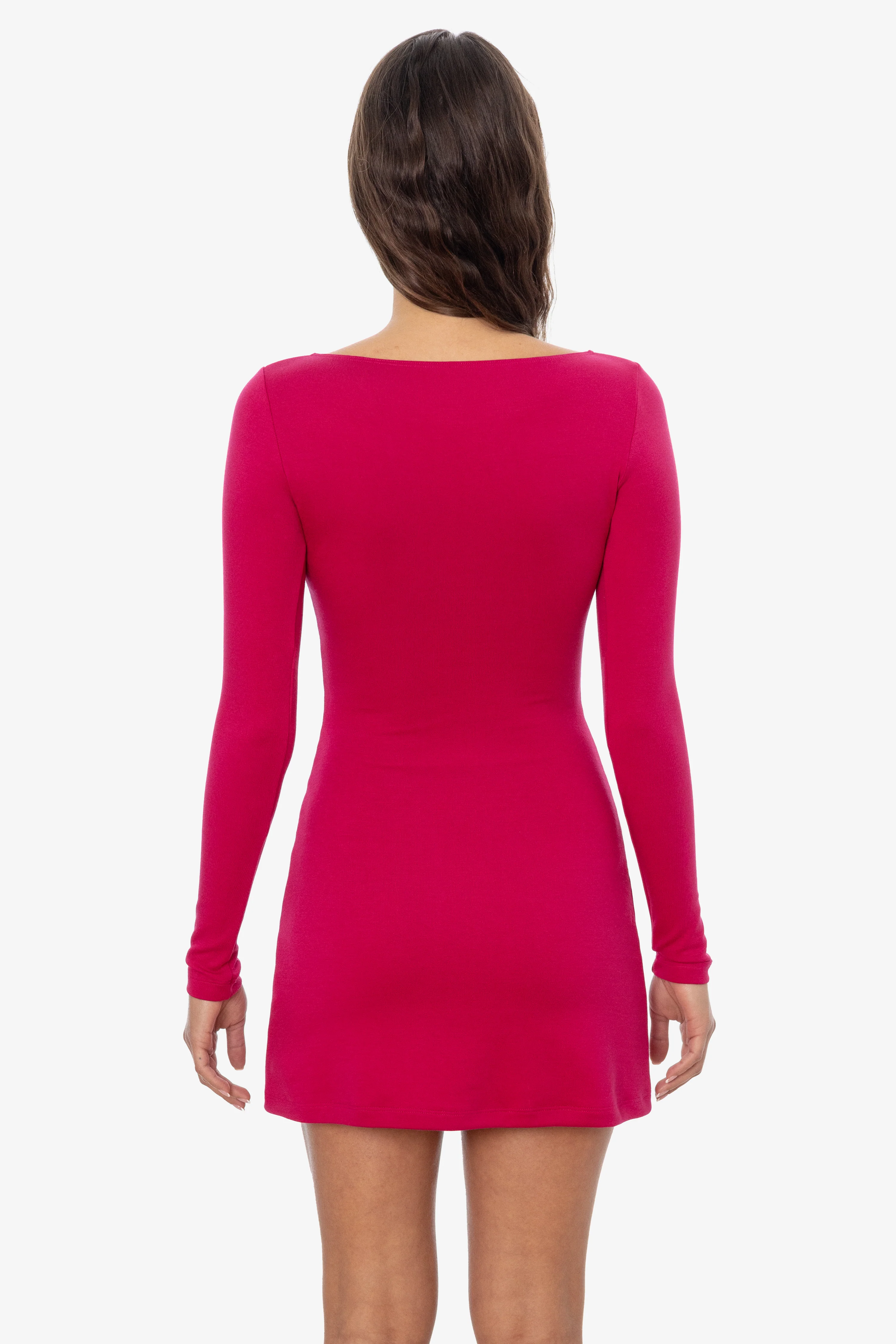 PON3644 - Ponte Long Sleeve Boatneck Dress - Image 10