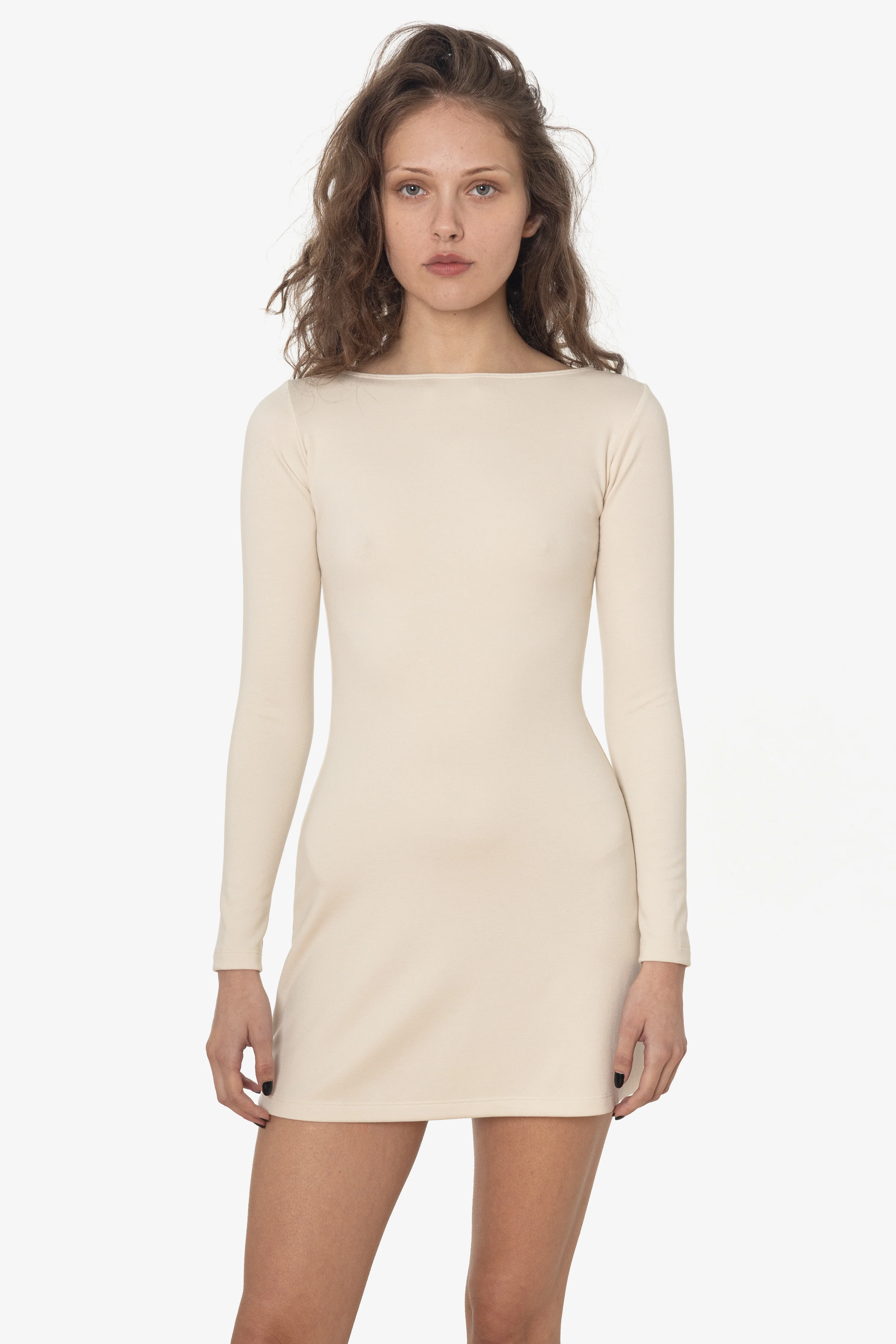 PON3644 - Ponte Long Sleeve Boatneck Dress - Image 4