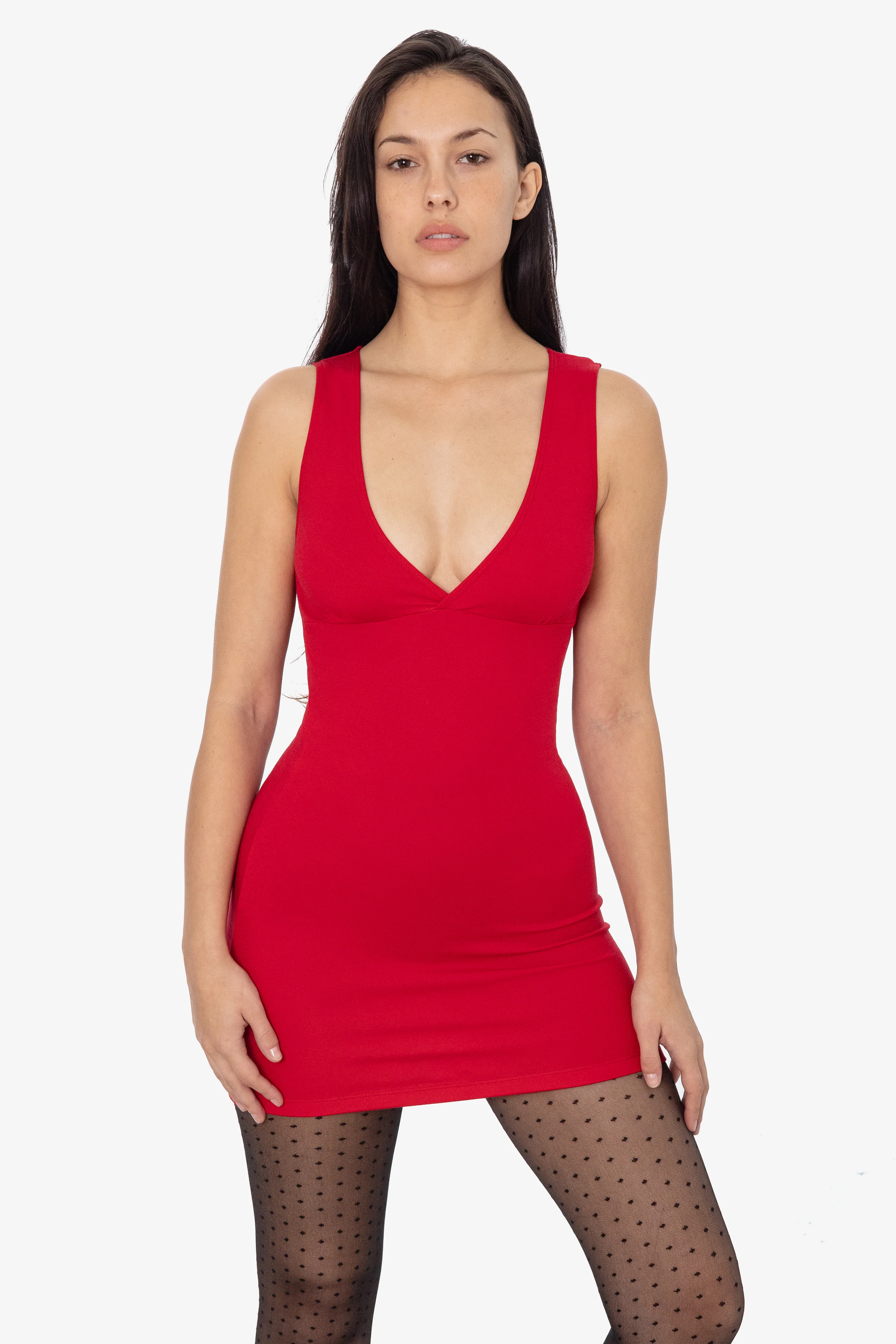 PON3657 - Ponte Sleeveless Crossfront V-neck Tank Dress - Image 5