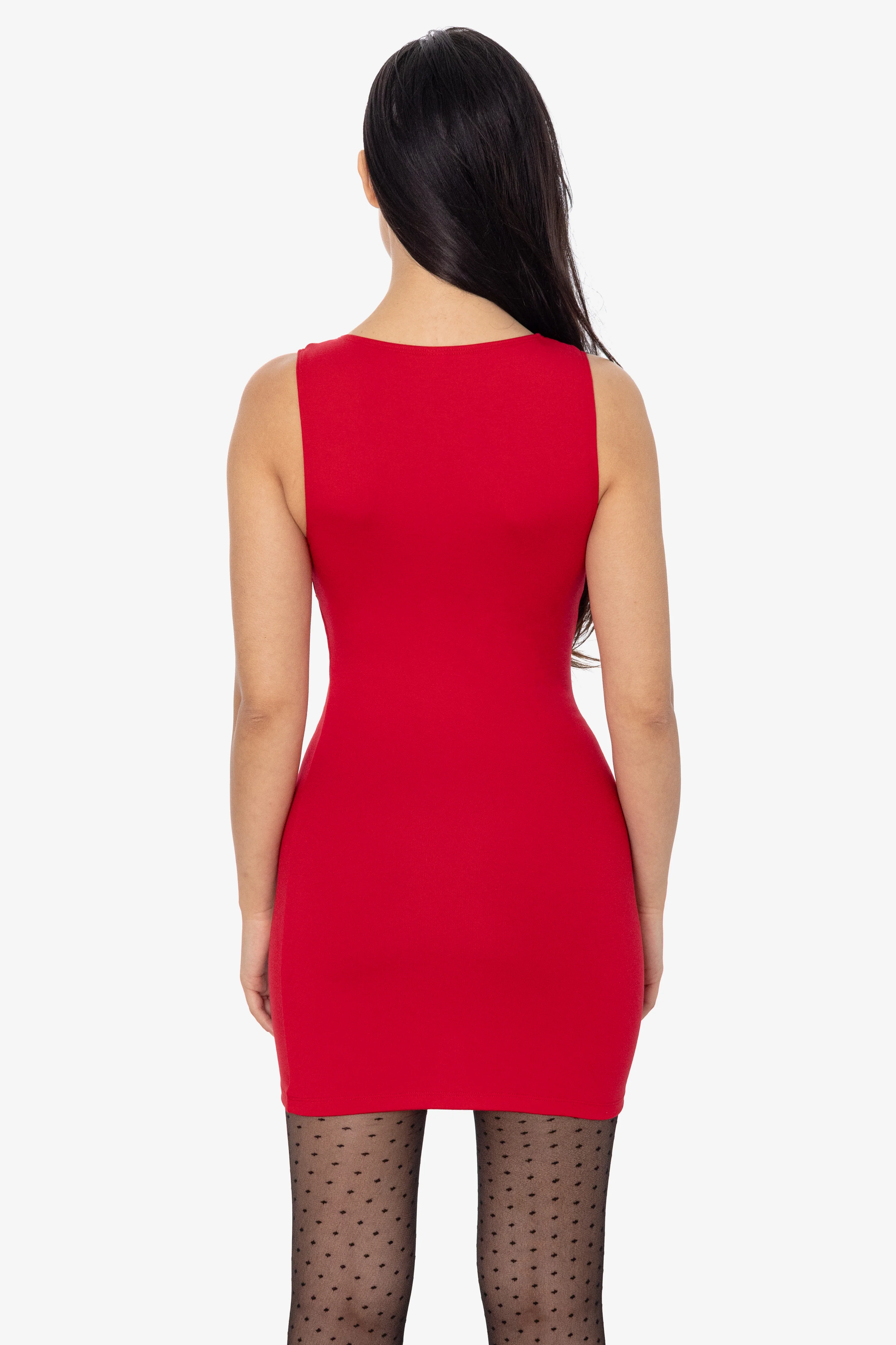 PON3657 - Ponte Sleeveless Crossfront V-neck Tank Dress - Image 7