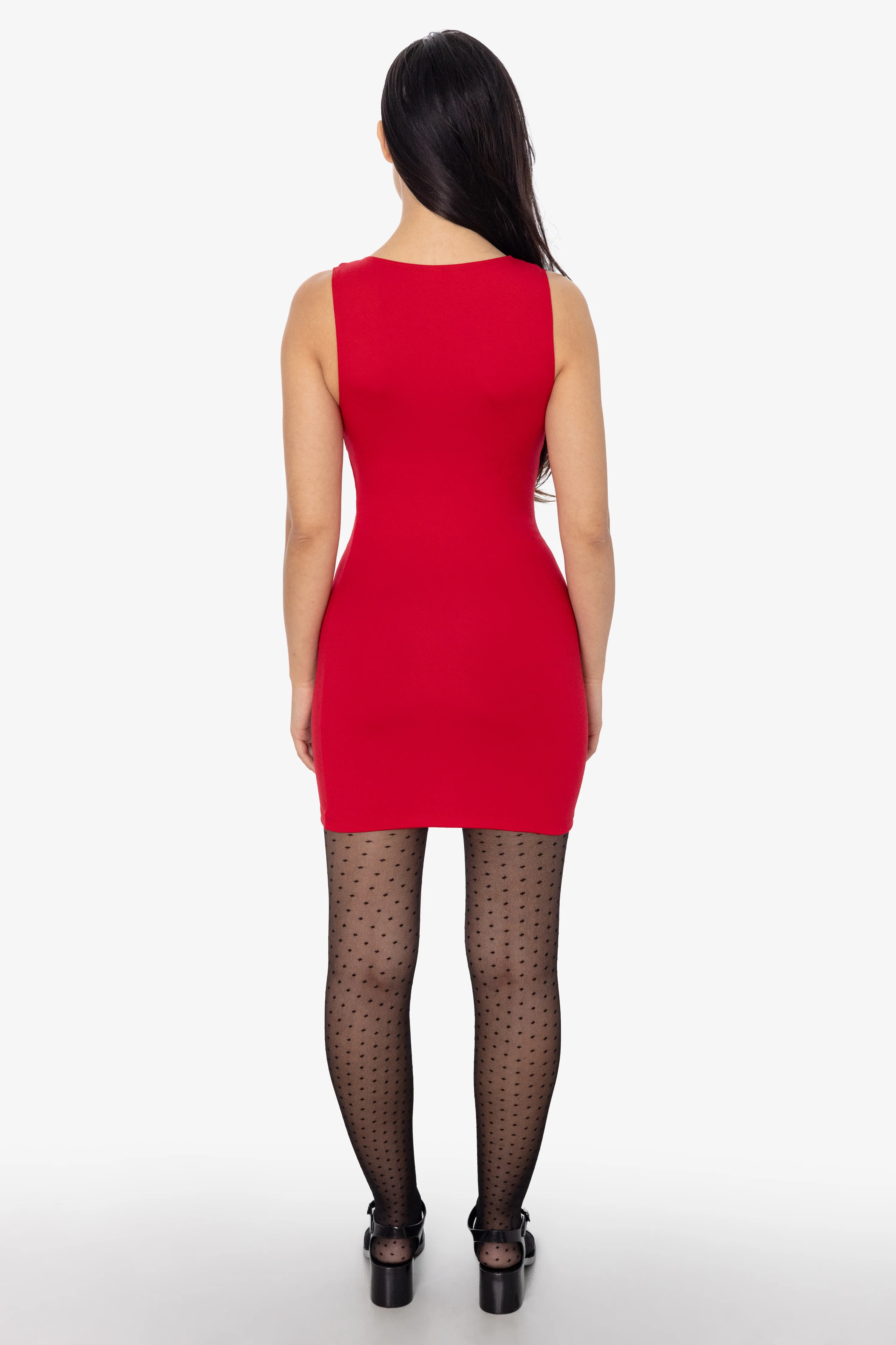 PON3657 - Ponte Sleeveless Crossfront V-neck Tank Dress - Image 8