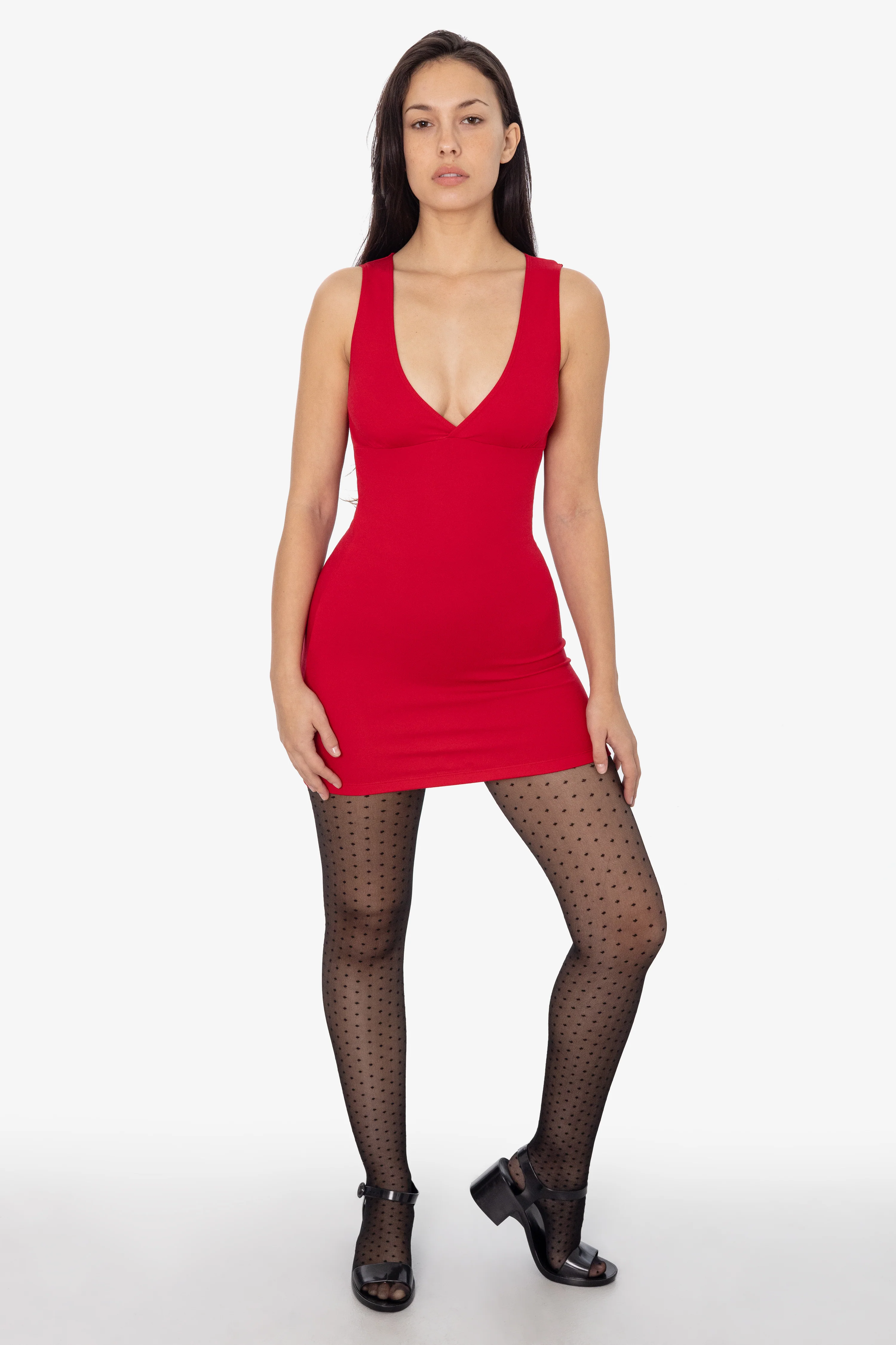 PON3657 - Ponte Sleeveless Crossfront V-neck Tank Dress - Image 9