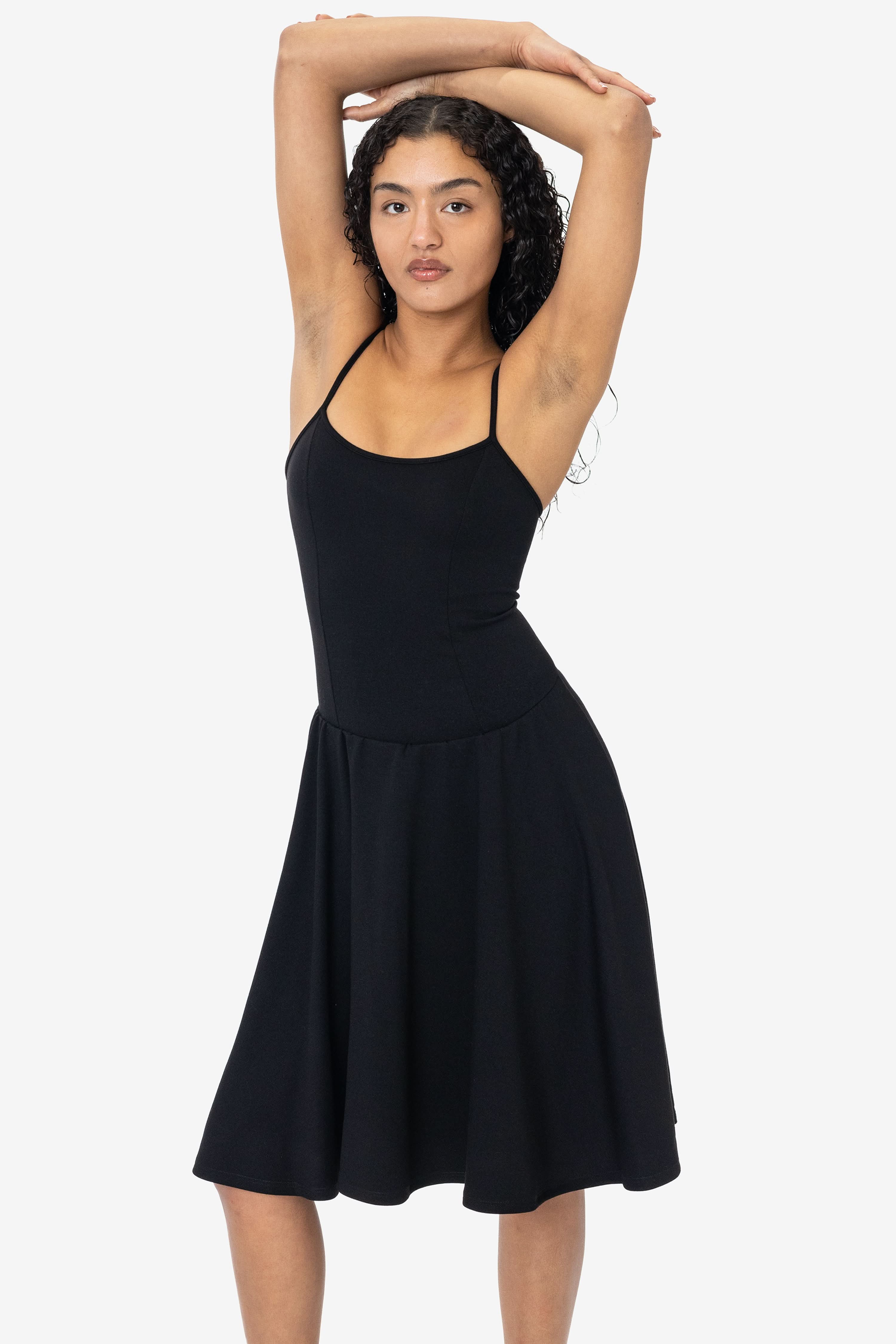 PON3662 - Ponte Mid-Length Drop Waist Spaghetti Dress - Image 6
