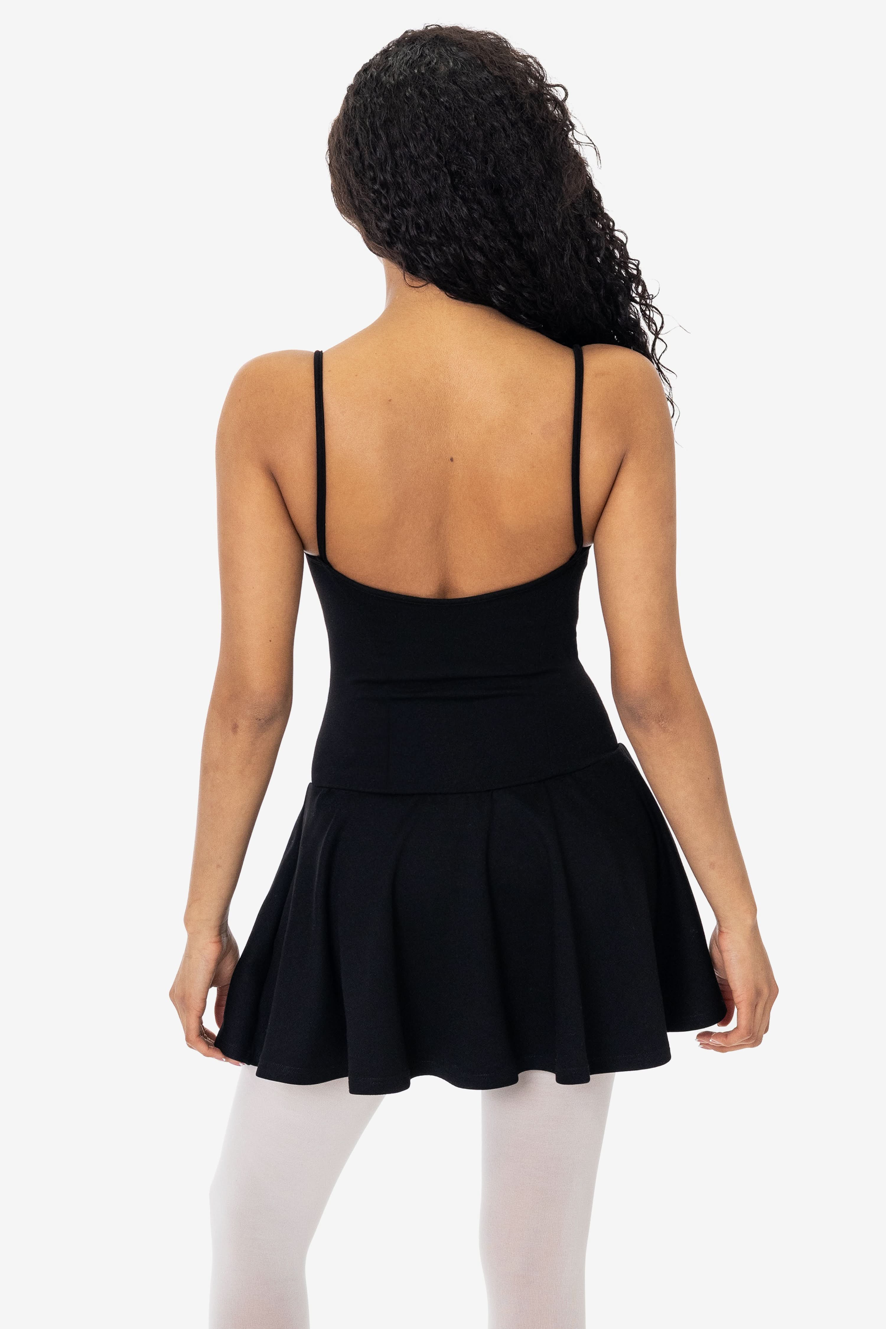PON3661 - Ponte Mini Drop Waist Spaghetti Dress - Image 4