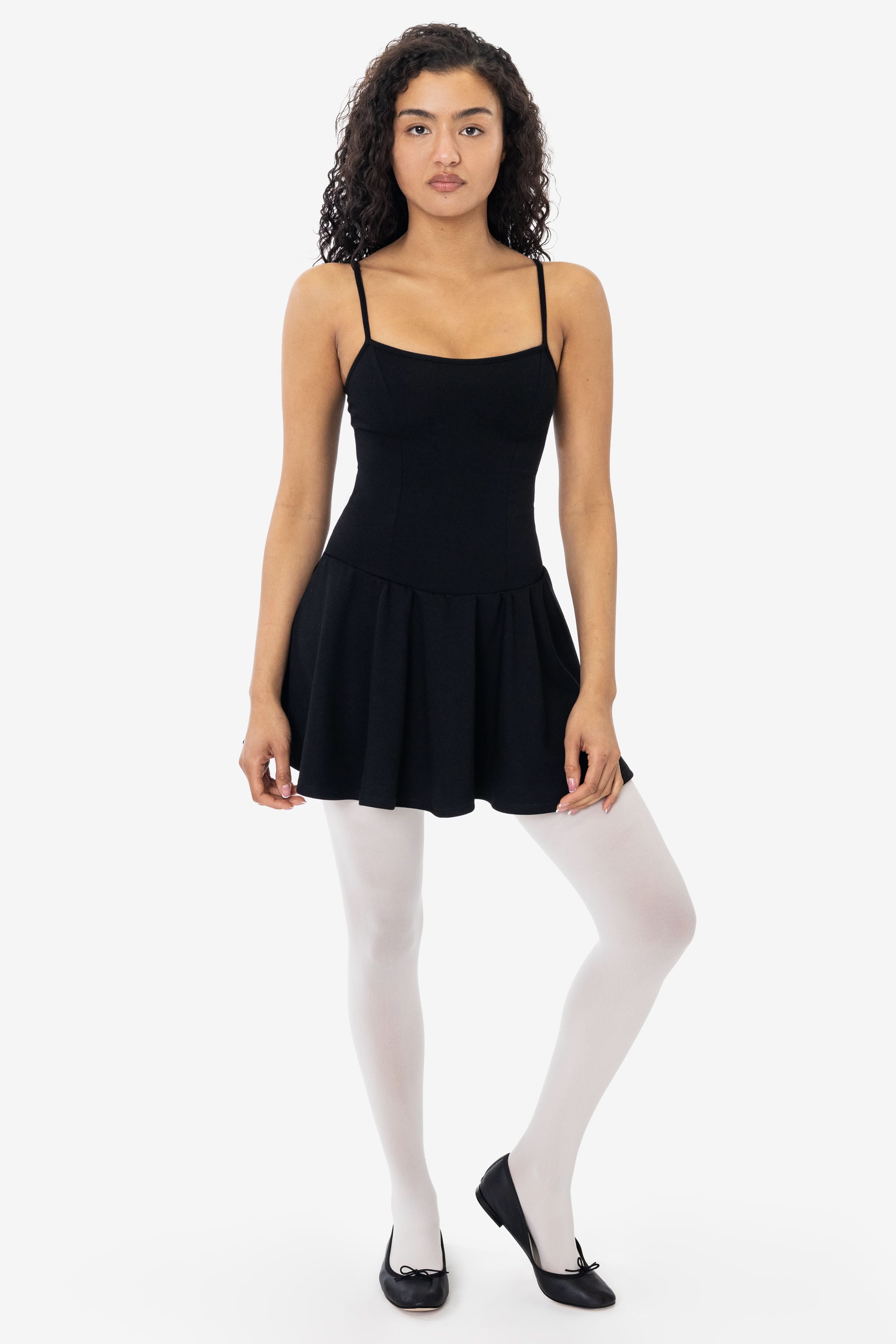 PON3661 - Ponte Mini Drop Waist Spaghetti Dress - Image 5