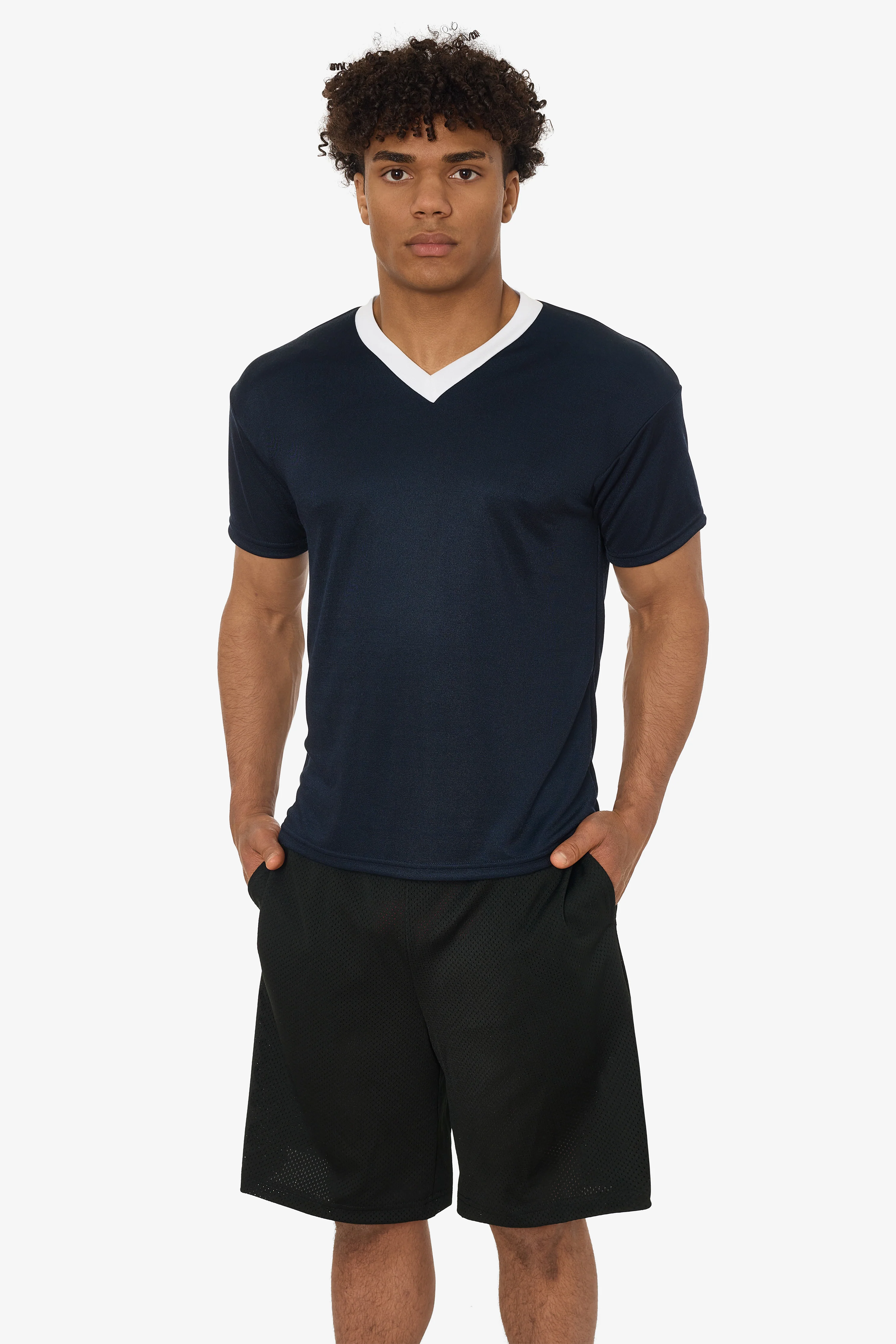 PPQ56 - Boxy Fit V-Neck SS Tee with Cuff - Image 11