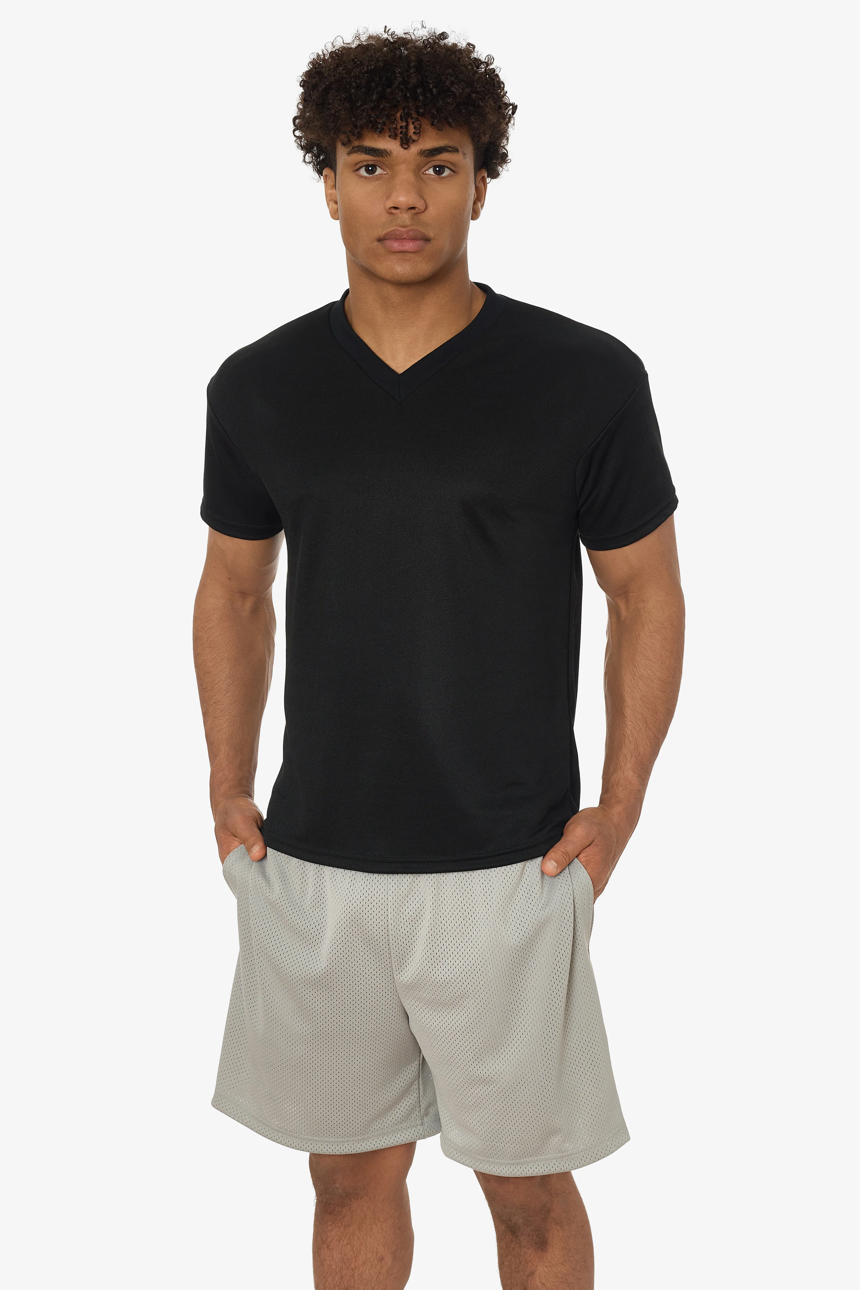 PPQ56 - Boxy Fit V-Neck SS Tee with Cuff - Image 3