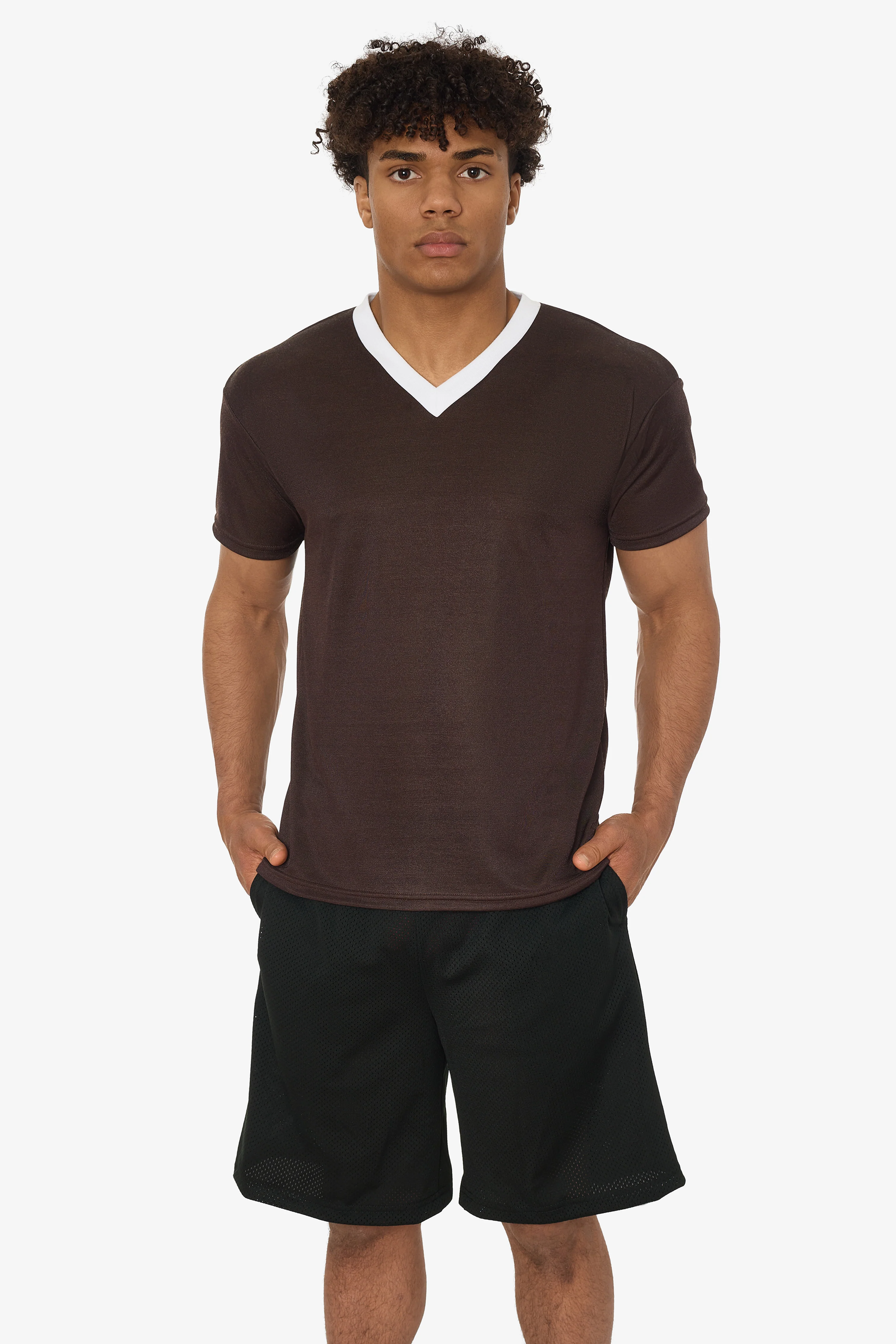 PPQ56 - Boxy Fit V-Neck SS Tee with Cuff - Image 5