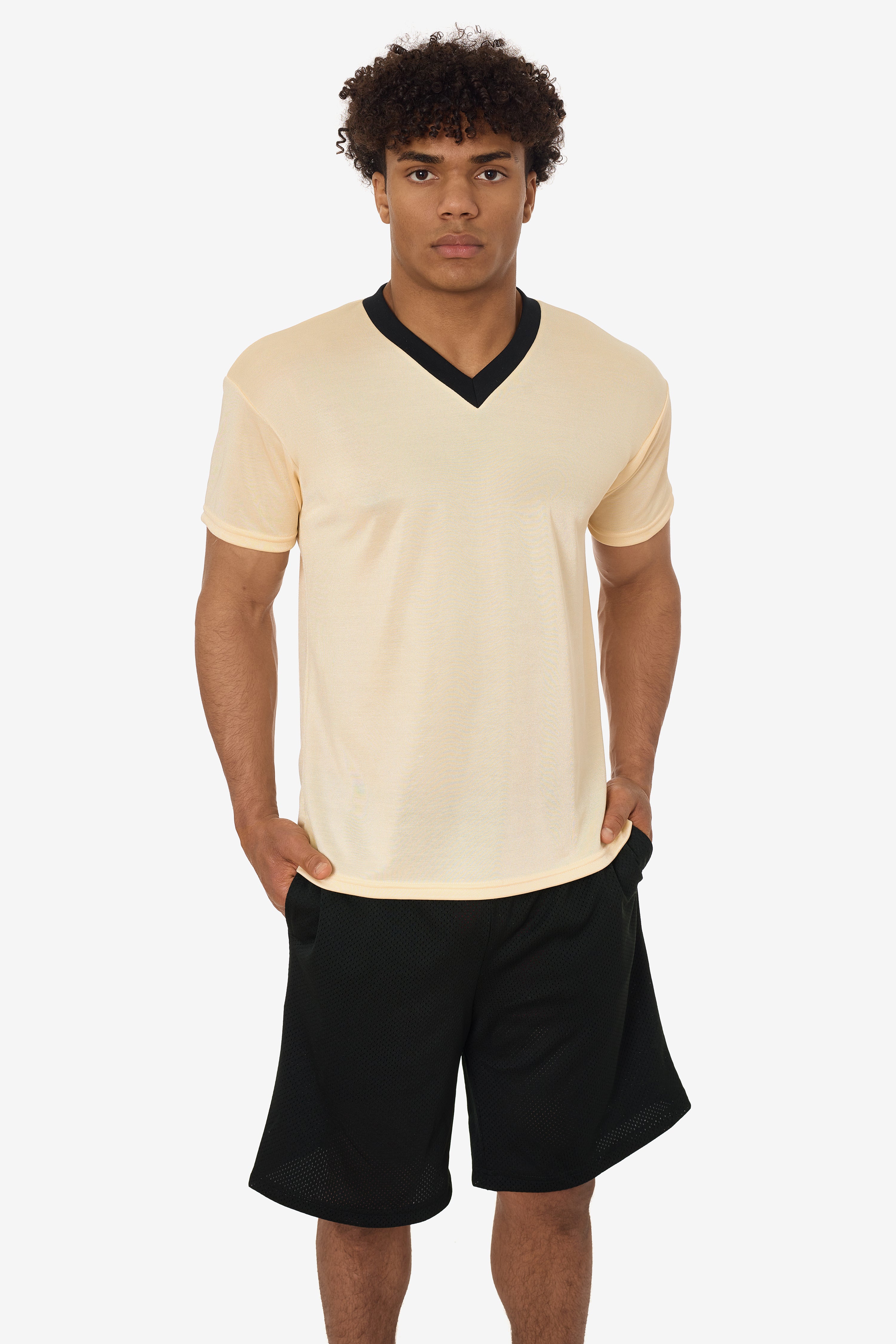 PPQ56 - Boxy Fit V-Neck SS Tee with Cuff - Image 7