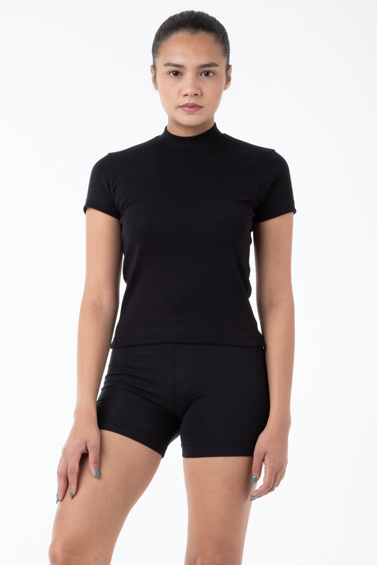 R4309 - Mockneck Cap Sleeve Baby Tee - Image 6