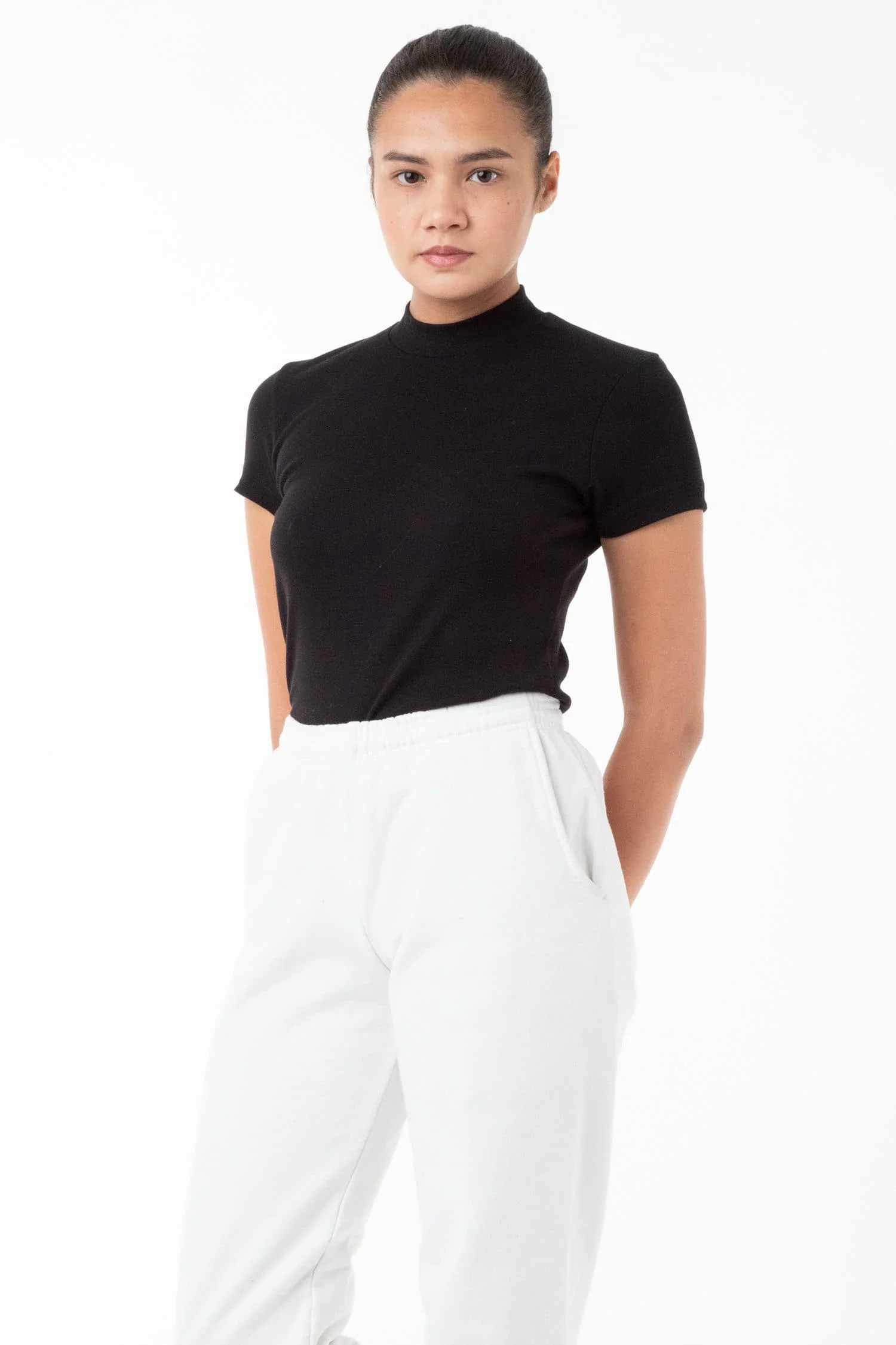 R4309 - Mockneck Cap Sleeve Baby Tee - Image 8